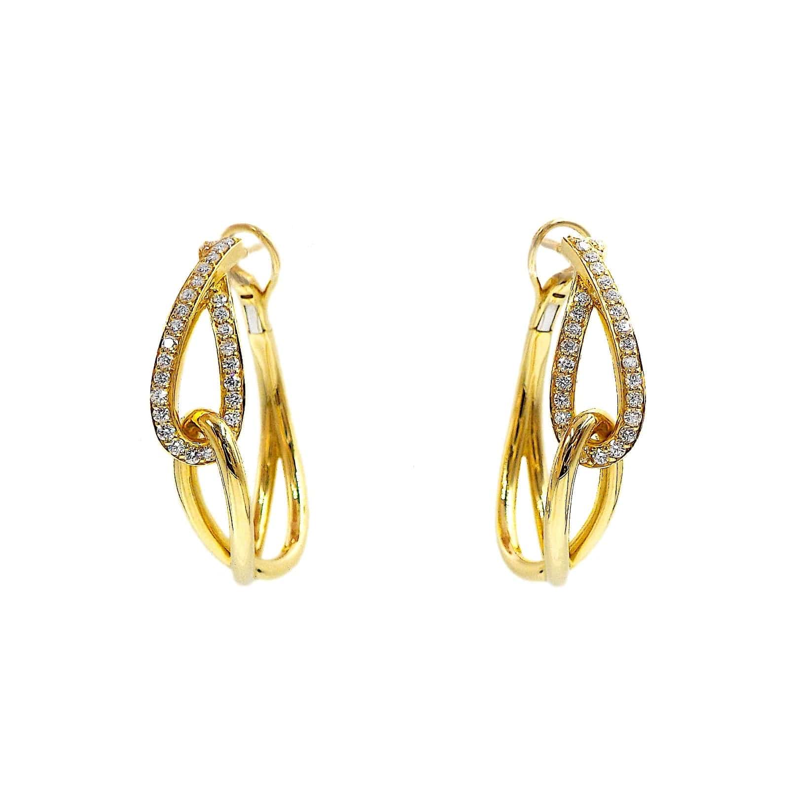 Crivelli Crivelli 18K Gold Diamond "Infinity" Link Hoop Earrings ASC5376