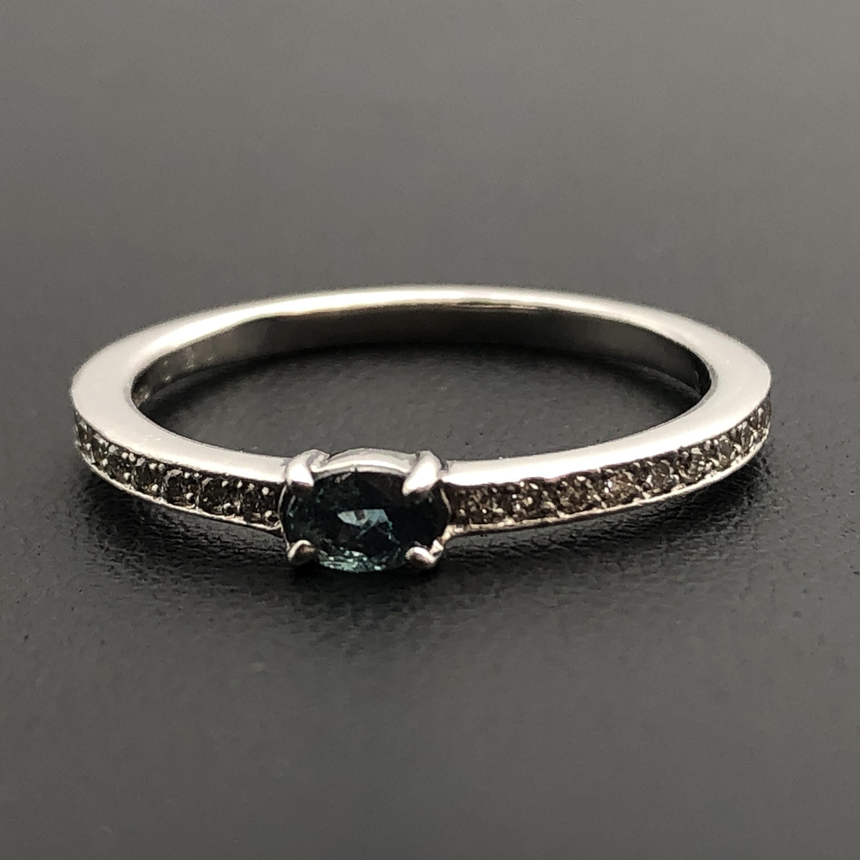Custom Jewelry Custom Jewelry 1P Alexandrite & Diamond Ring, A(0.20ct), D(0.11ct), PT900, 2.9g, US Size 6.5, Sorting Included C387125