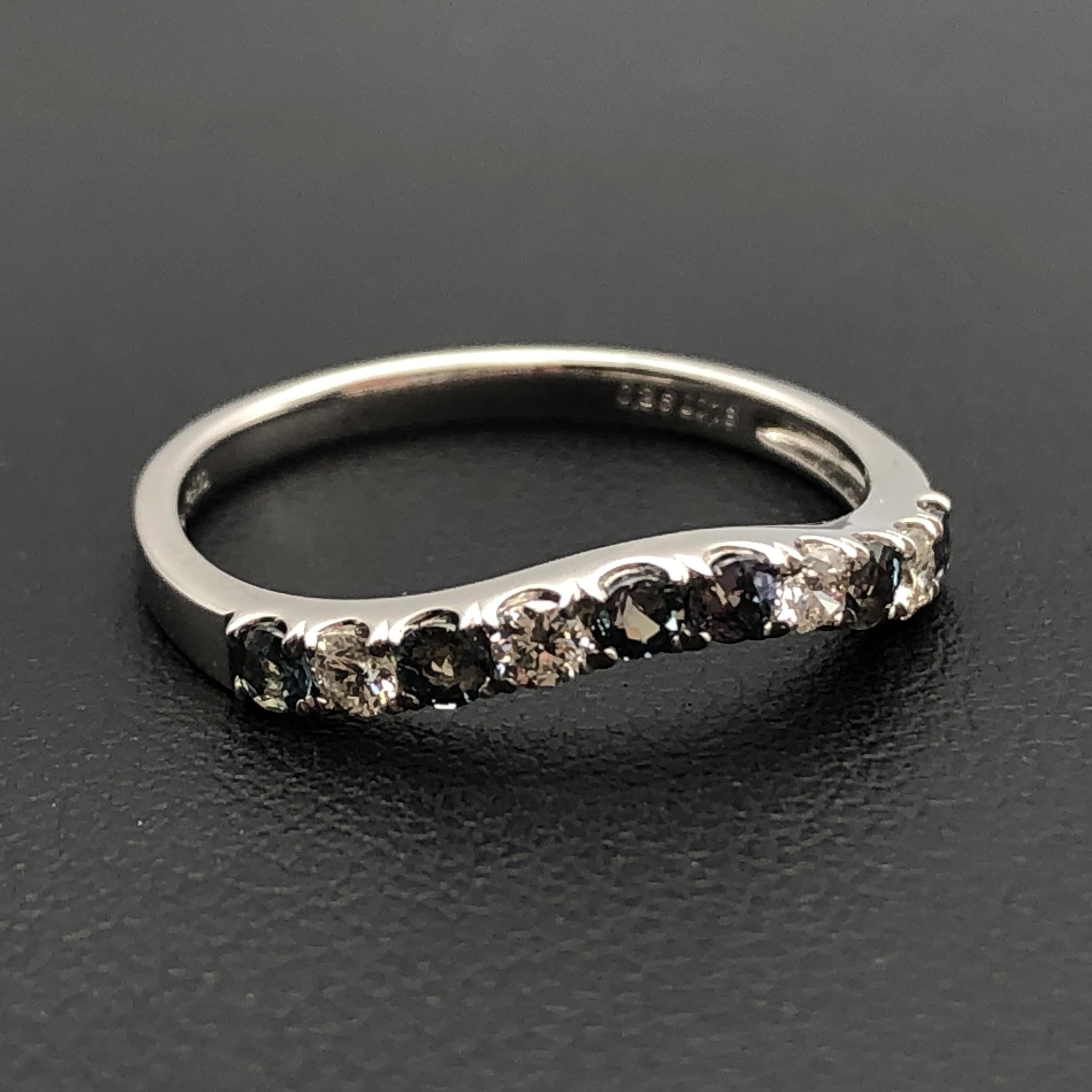 Custom Jewelry Custom Jewelry Alexandrite & Diamond Ring, AX(0.26ct), D(0.13ct), PT900, 2.3g, US Size 5.5 C355514