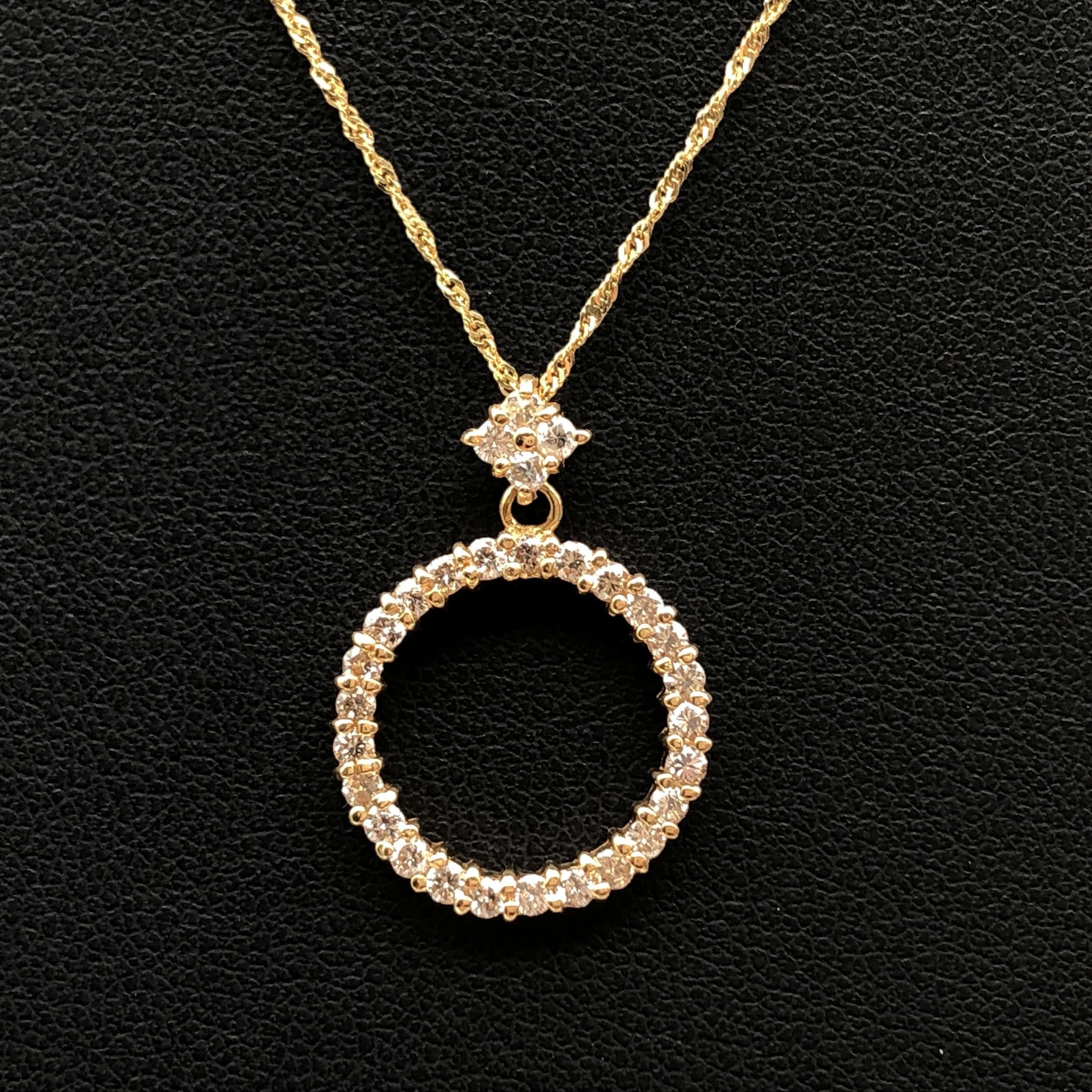 Custom Jewelry Custom Jewelry Circle Diamond Necklace, D(0.50ct), K18YG, 2.8g, 16inch C355593