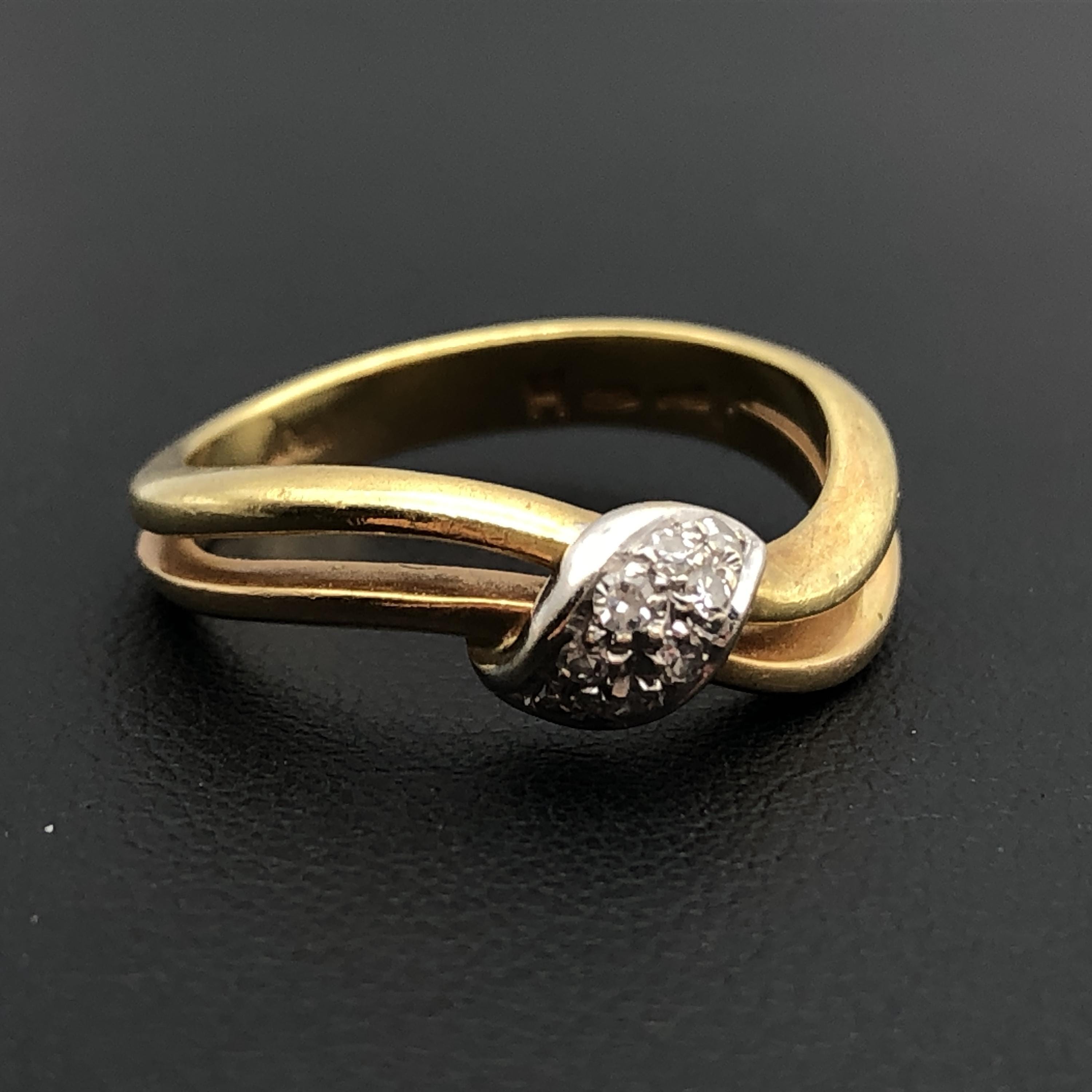 Custom Jewelry Custom Jewelry DAMIANI Diamond Ring, YG750, 4.2g, US Size 6 C366255