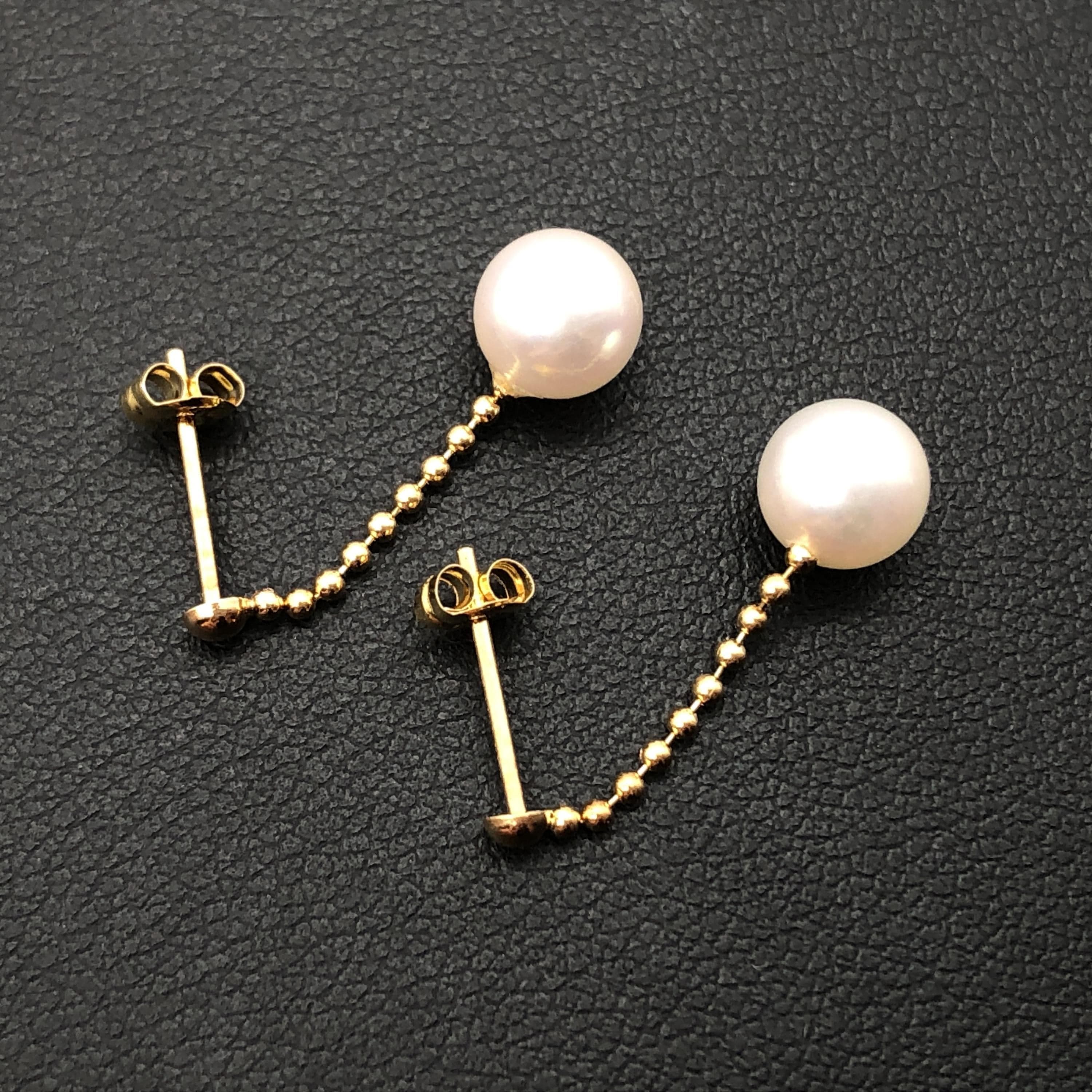Custom Jewelry Custom Jewelry Pearl Pierces, P(6.2mm), K18PG, 1.14g C333486