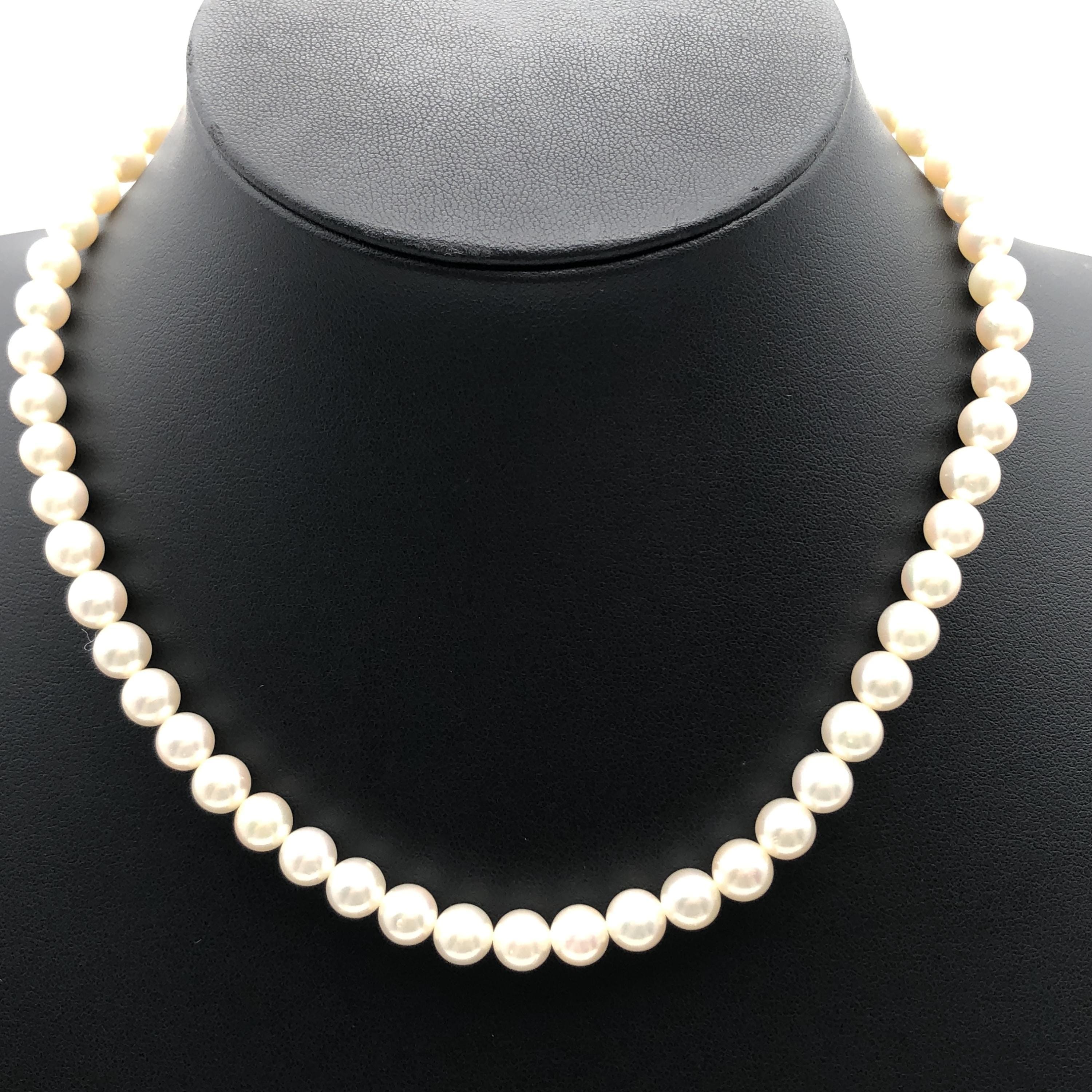 Custom Jewelry Custom Jewelry Pearl String Necklace, P(7.0~7.4mm), SV, 33.8g, 16inch C297036