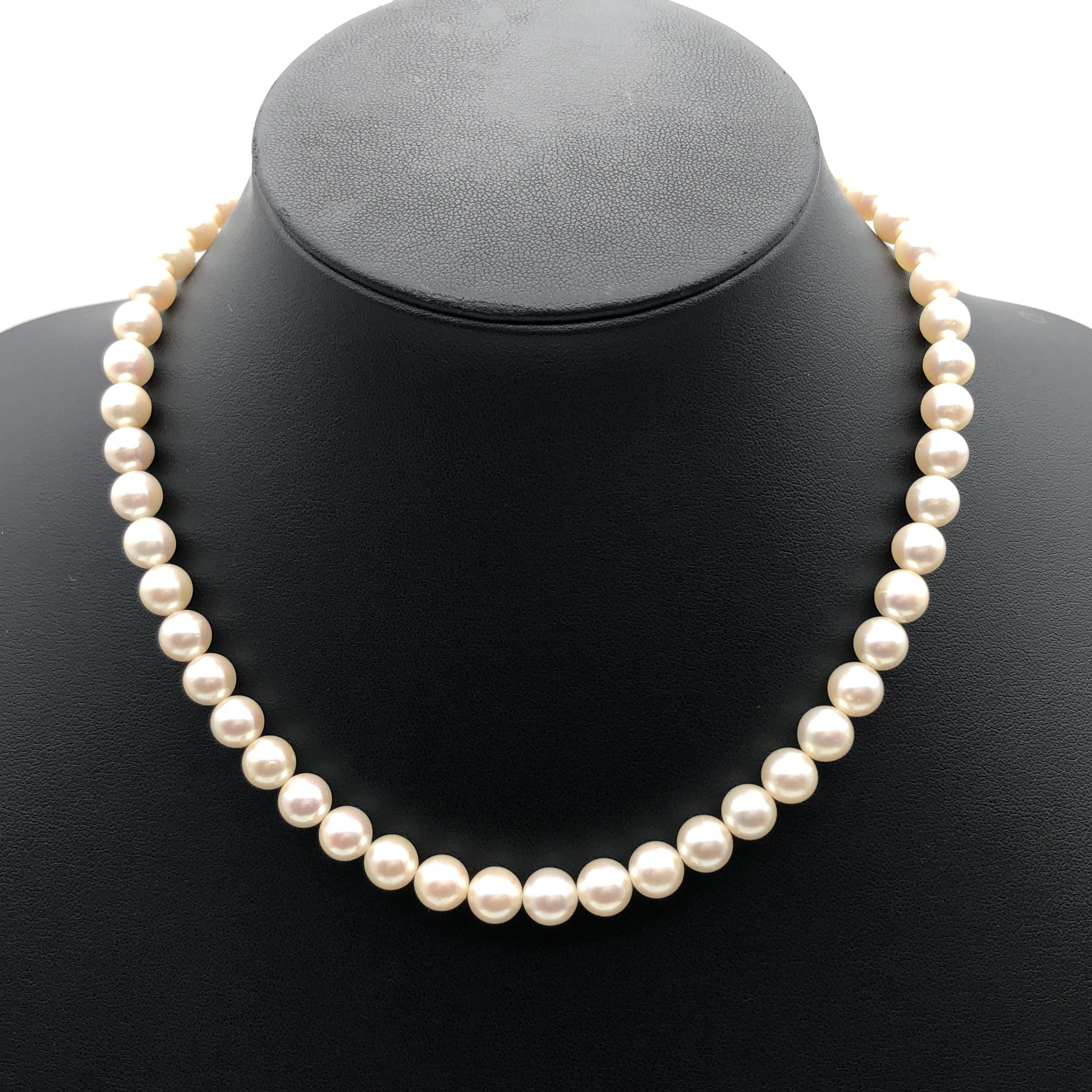 Custom Jewelry Custom Jewelry Pearl String Necklace, SV, 35.5g, 15inch C355757