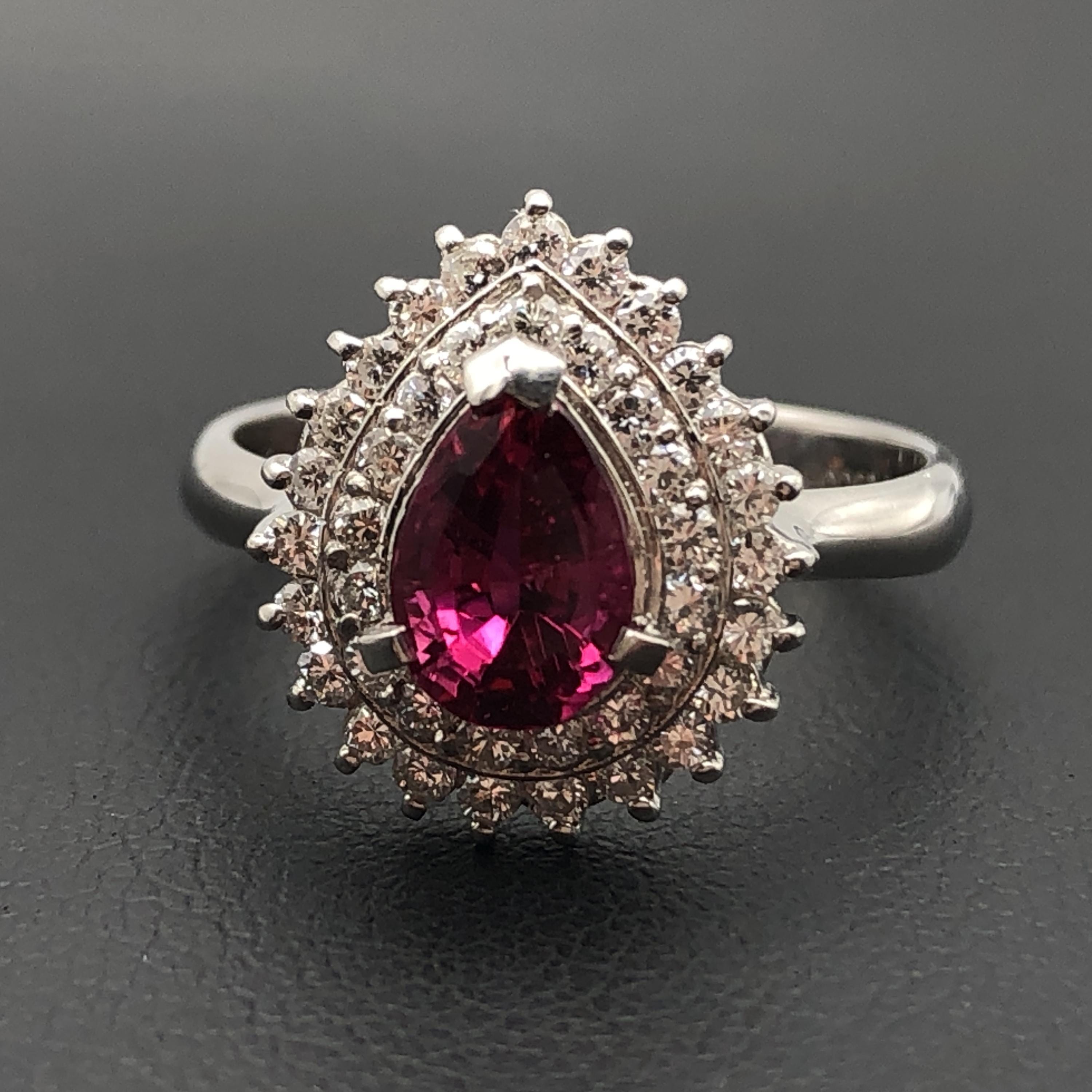 Custom Jewelry Custom Jewelry Pink Stone & Diamond Ring, (0.94ct), D(0.48ct), PT900, 5.5g, US Size 6.5 C366333