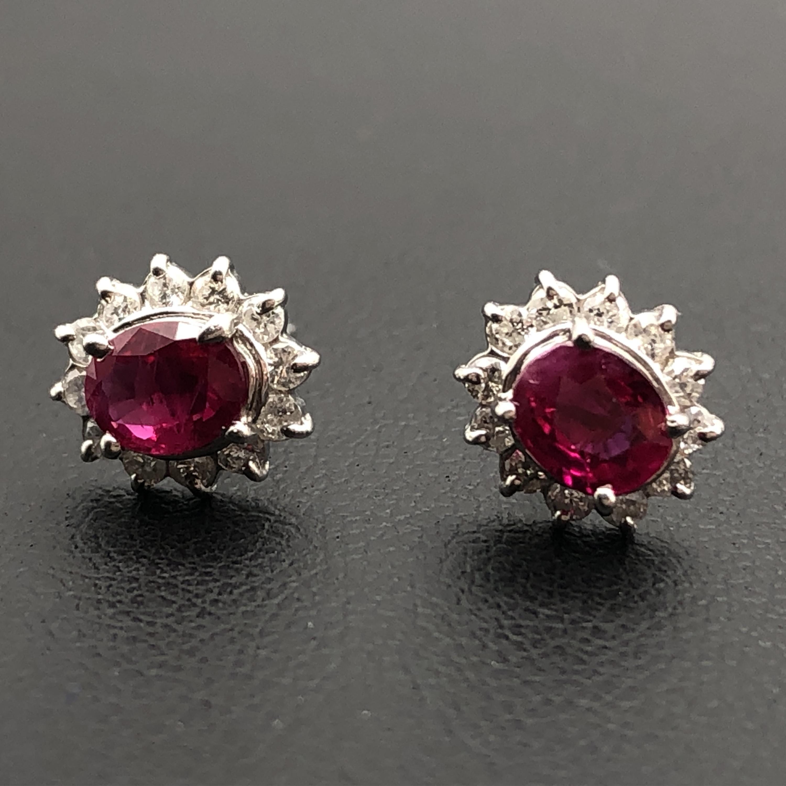 Custom Jewelry Custom Jewelry Ruby & Diamond Pierces, PT900, 2.0g, Sorting Included C297205
