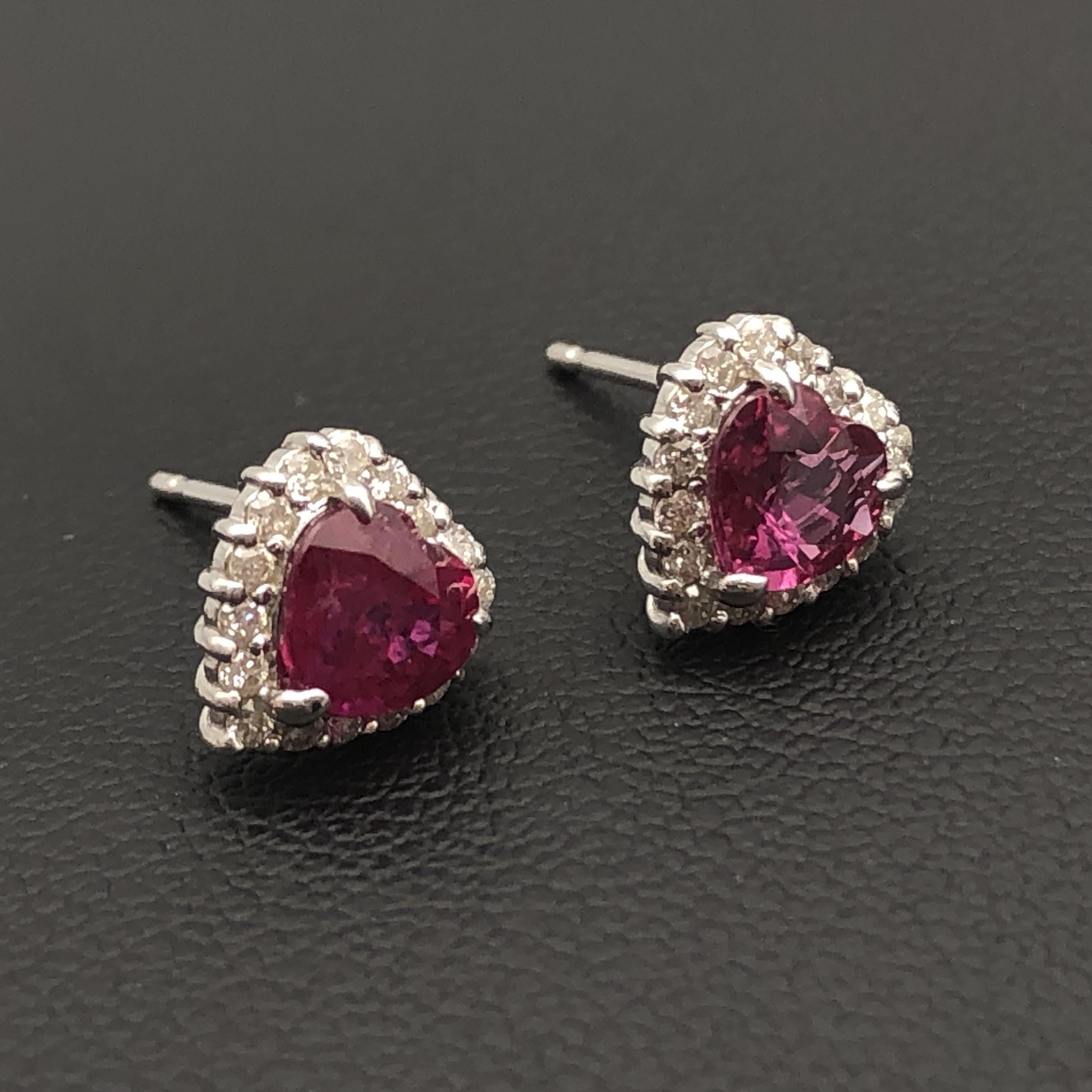 Custom Jewelry Custom Jewelry Ruby Diamond Pierces, R(0.51/0.72ct) D(0.10/0.10ct), K18, 1.5g C387619