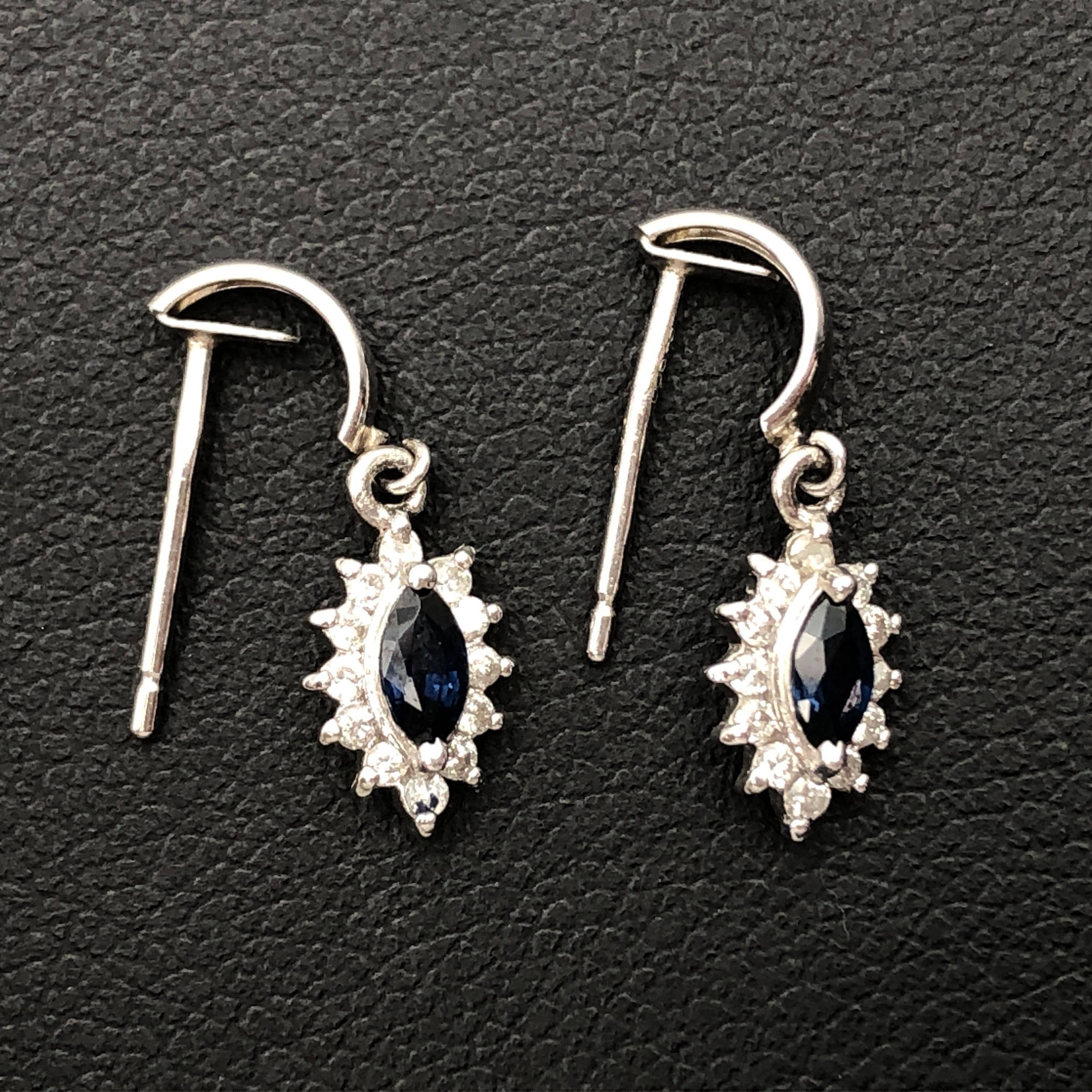 Custom Jewelry Custom Jewelry Sapphire & Diamond Pierces, D(0.06ct/0.06ct), PT900, 1.2g C297088