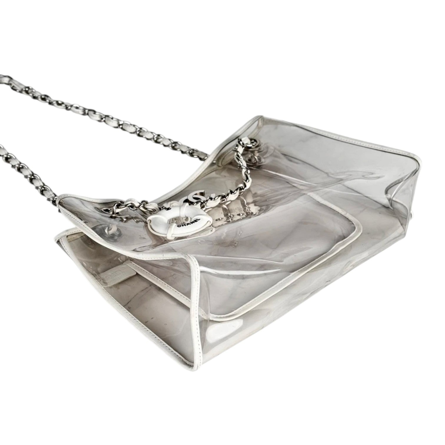 Chanel Transparent Clear PVC Chain Tote Bag with Lifesaver Charm