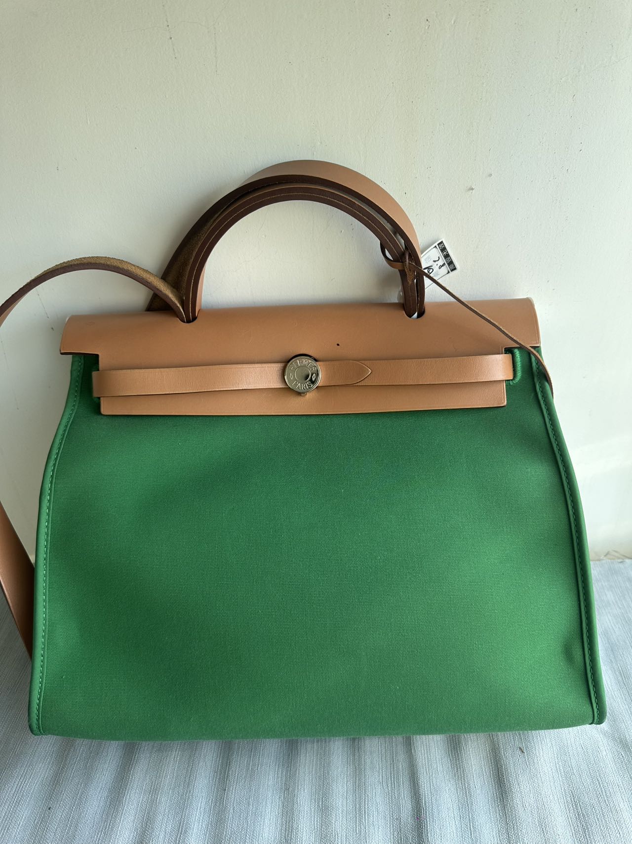 Hermès green herbag31 good condition stamp X