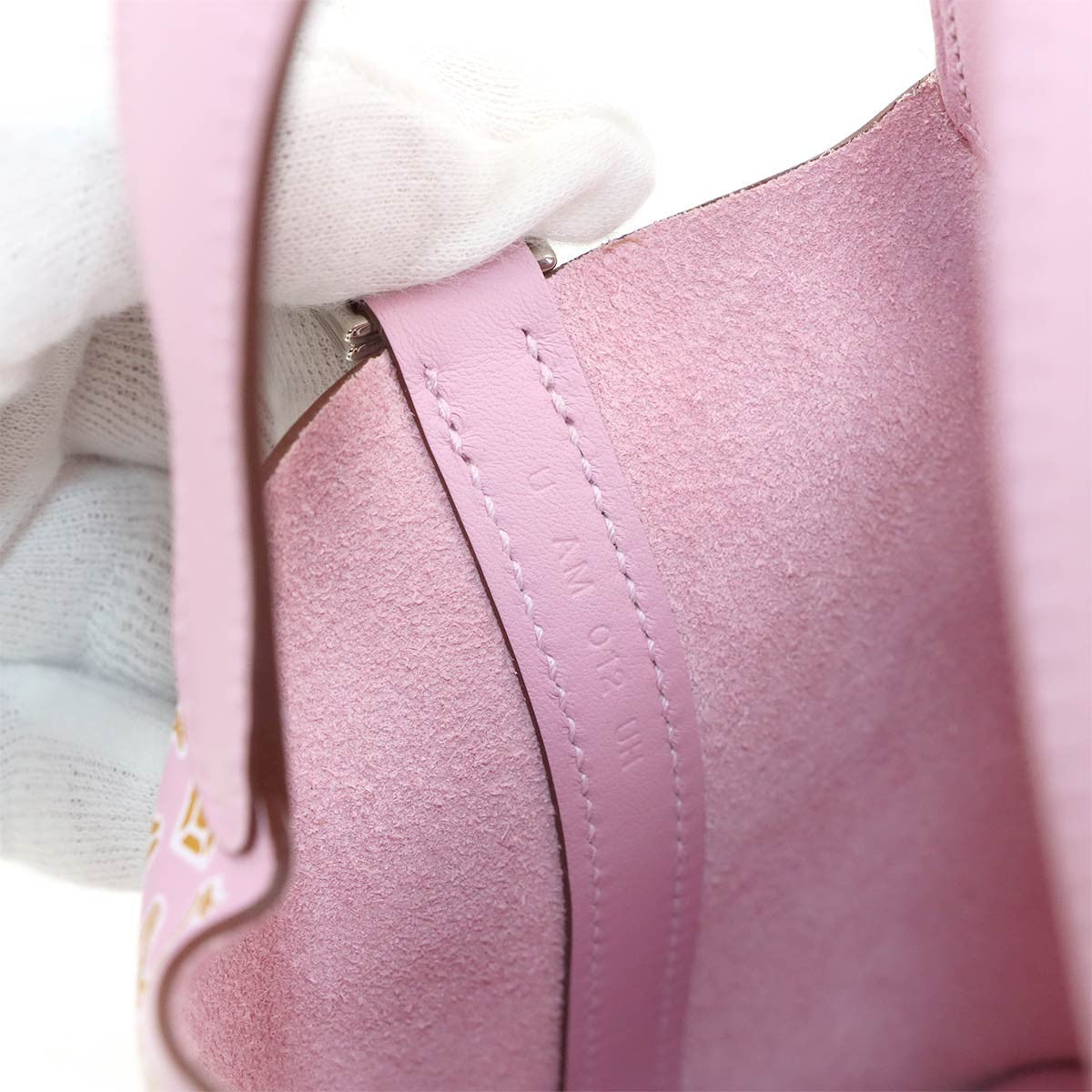 HERMES Picotin Lock Micro Lucky Daisy Hand Bag Swift Mauve sylvestre 902992659