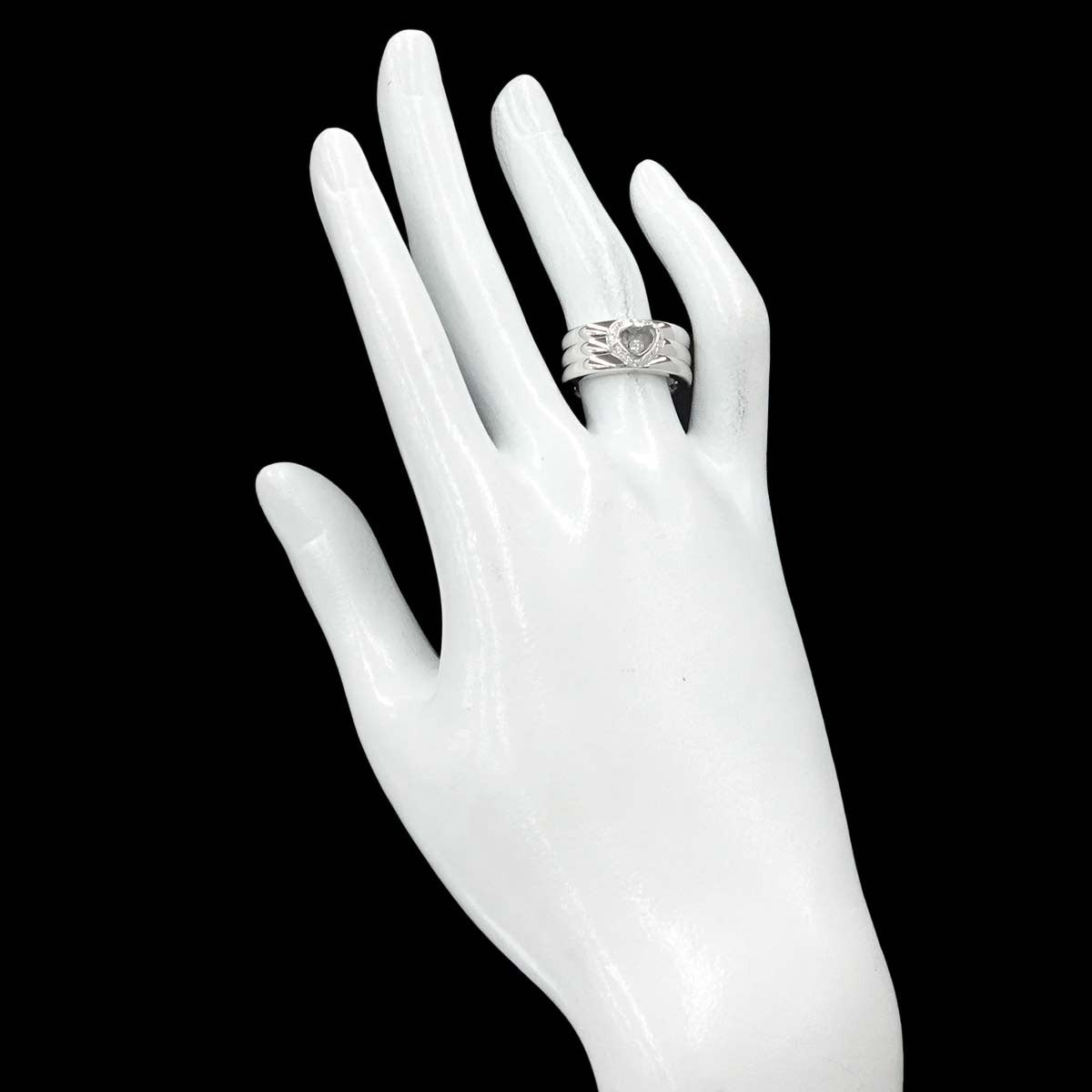 Chopard Happy Diamond Heart Ring 18K White Gold 750 Size6.25-6.5(US) 902956026