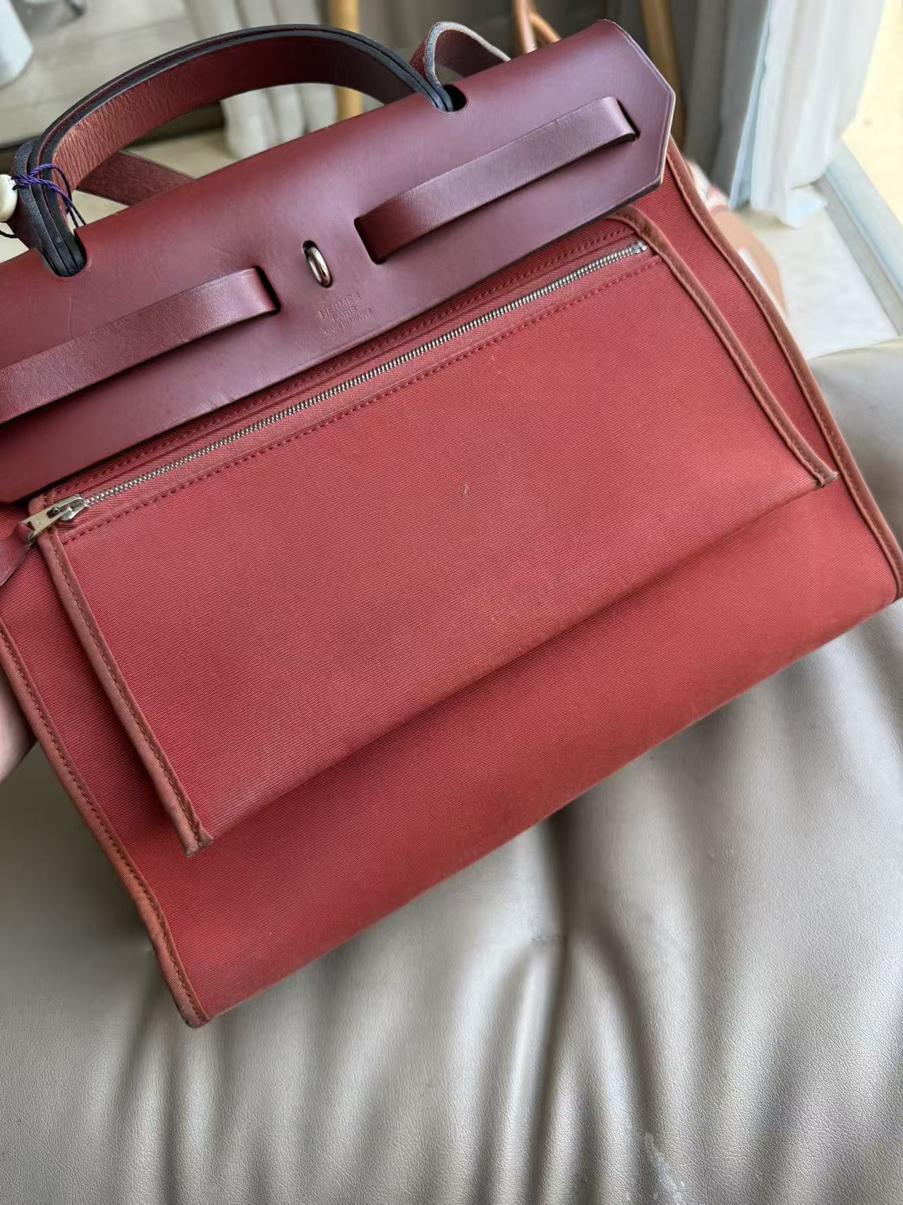 Hermès Herbag 31 Convertible Bag - Rouge H (Burgundy Red)