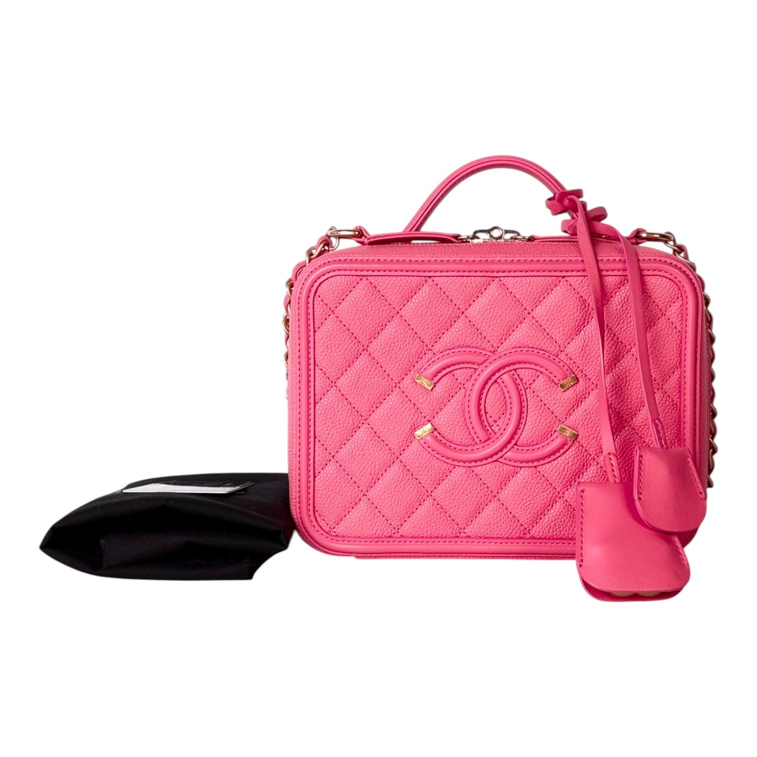 Chanel Pink Vanity Box Bag in Caviar Leather