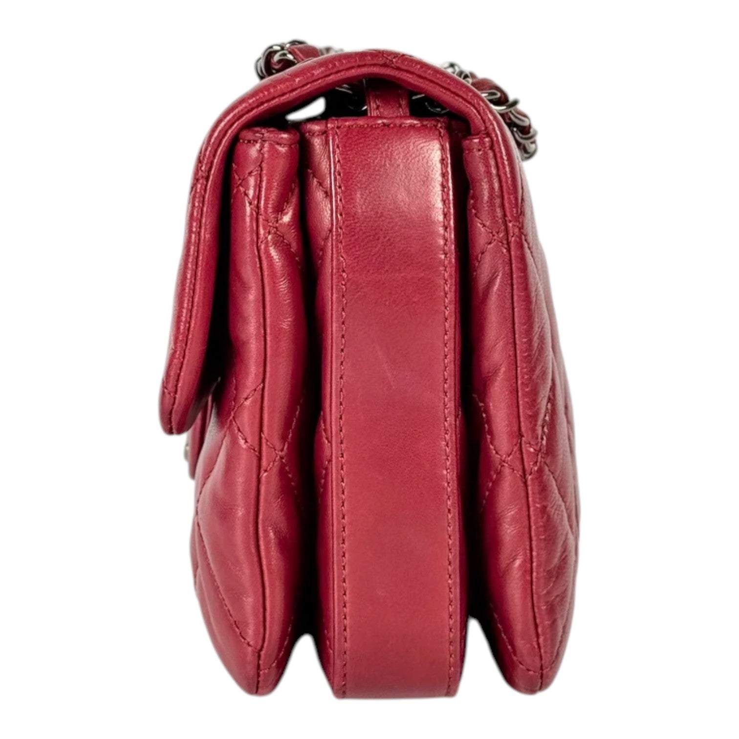 Chanel Red Square Flap Bag in Lambskin
