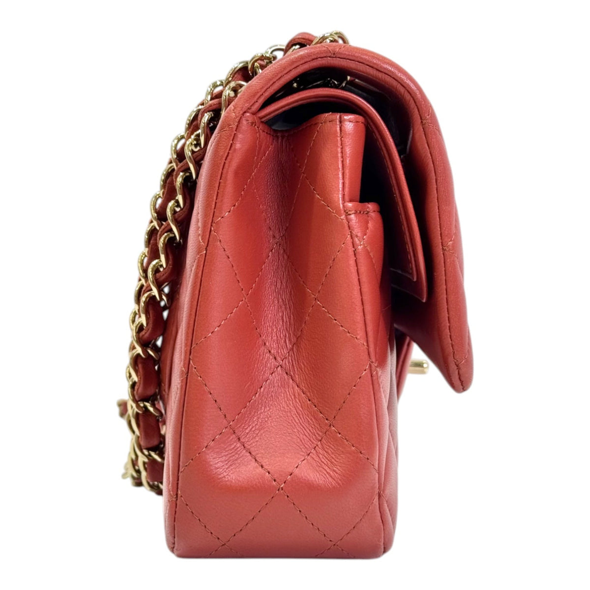 Chanel Medium Classic Flap Red Lambskin - Full Set