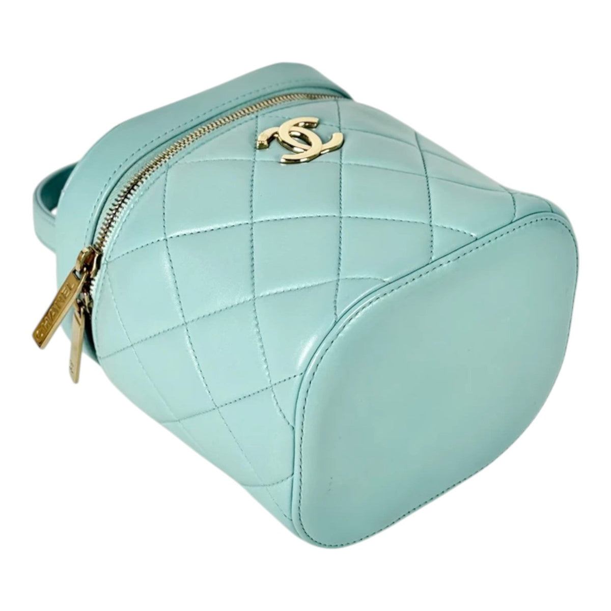 Chanel Blue Trendy CC Vanity Case With Top Handle in Lambskin