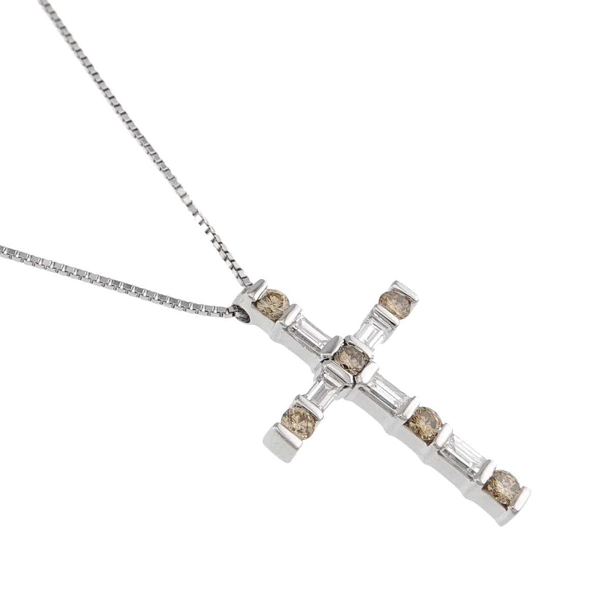 DAMIANI DAMIANI Diamond Cross Necklace 18K WG 750 90310468