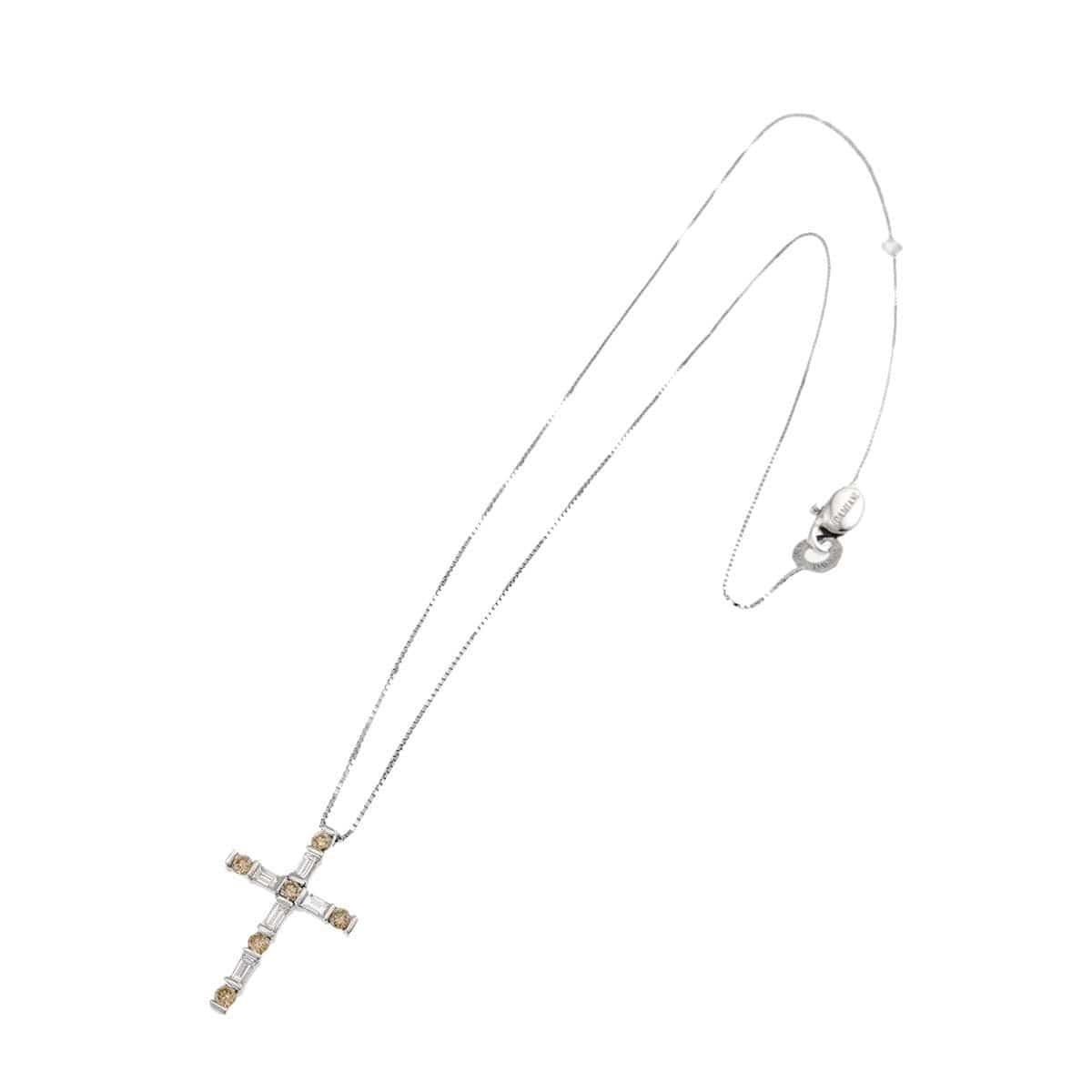 DAMIANI DAMIANI Diamond Cross Necklace 18K WG 750 90310468