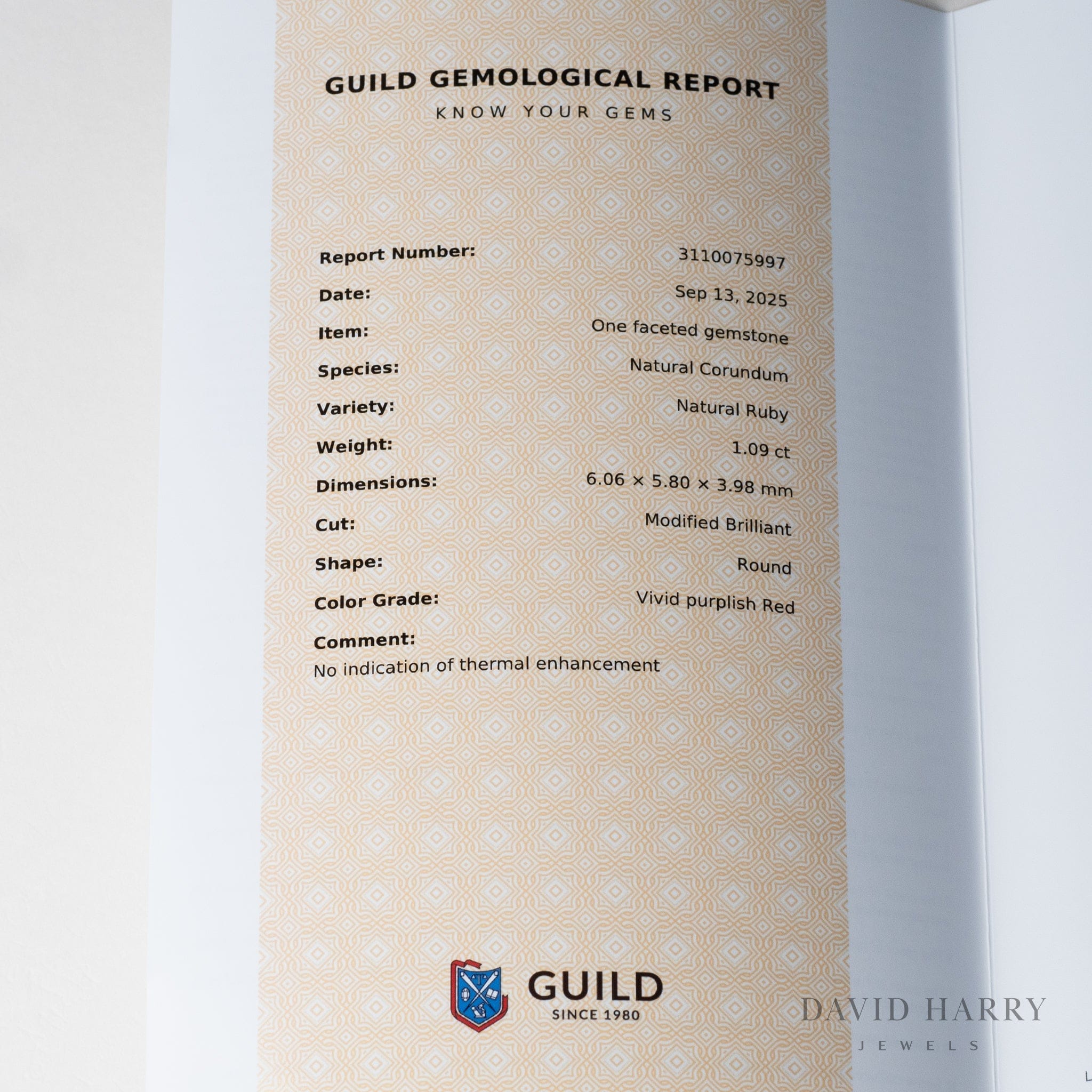 David Harry Jewels 1.09ct No Heat Kashmir Ruby