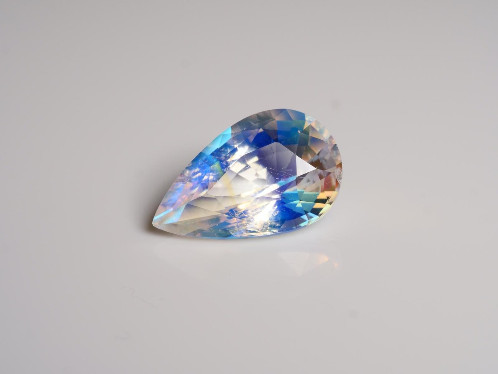 David Harry Jewels 2ct Madagascan Rainbow Moonstone pear cut pair