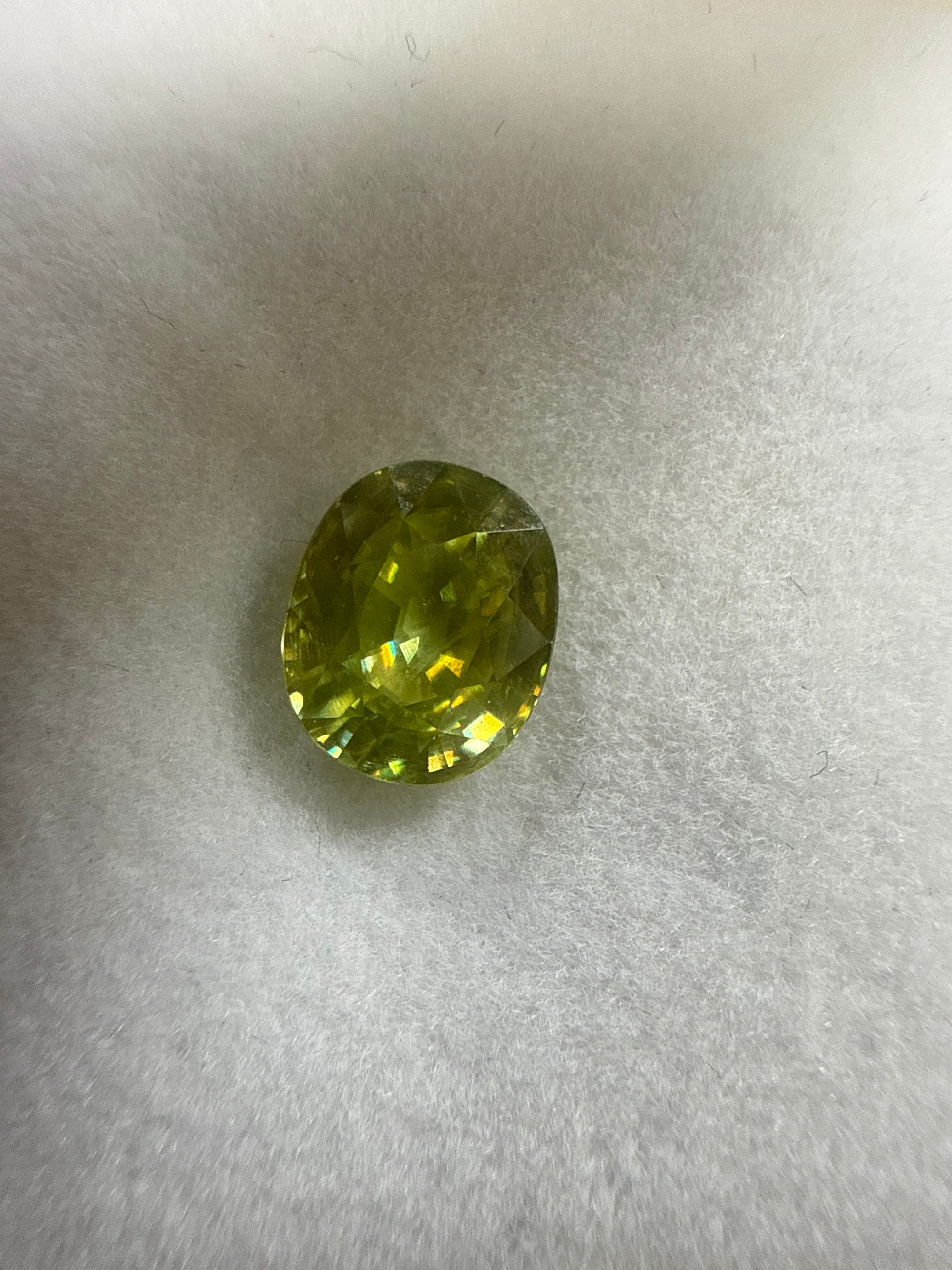 David Harry Jewels Ambilobe Sphene 3.13ct Oval Fancy Cut