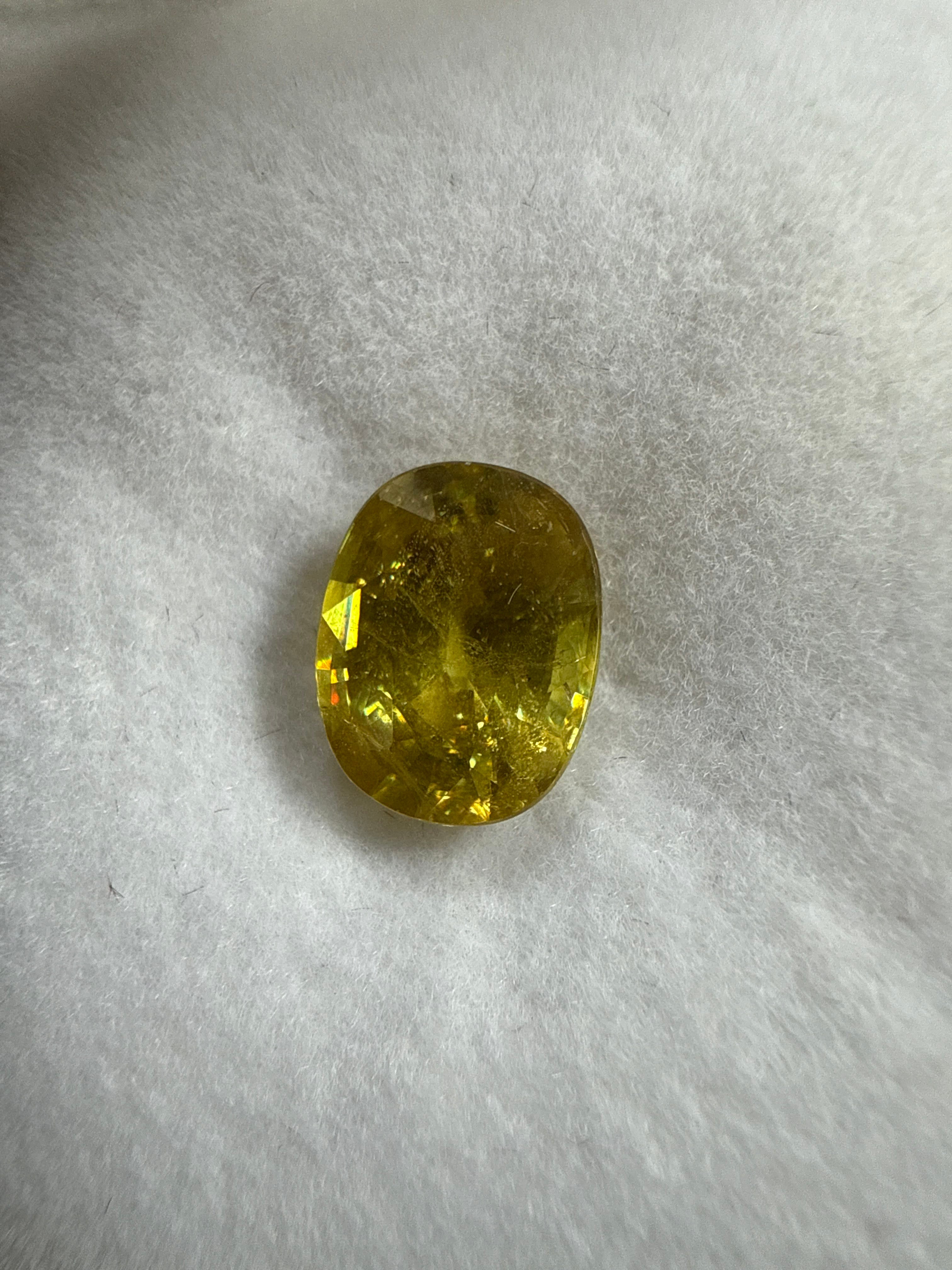 David Harry Jewels Ambilobe Sphene 3.35ct Oval Fancy Cut