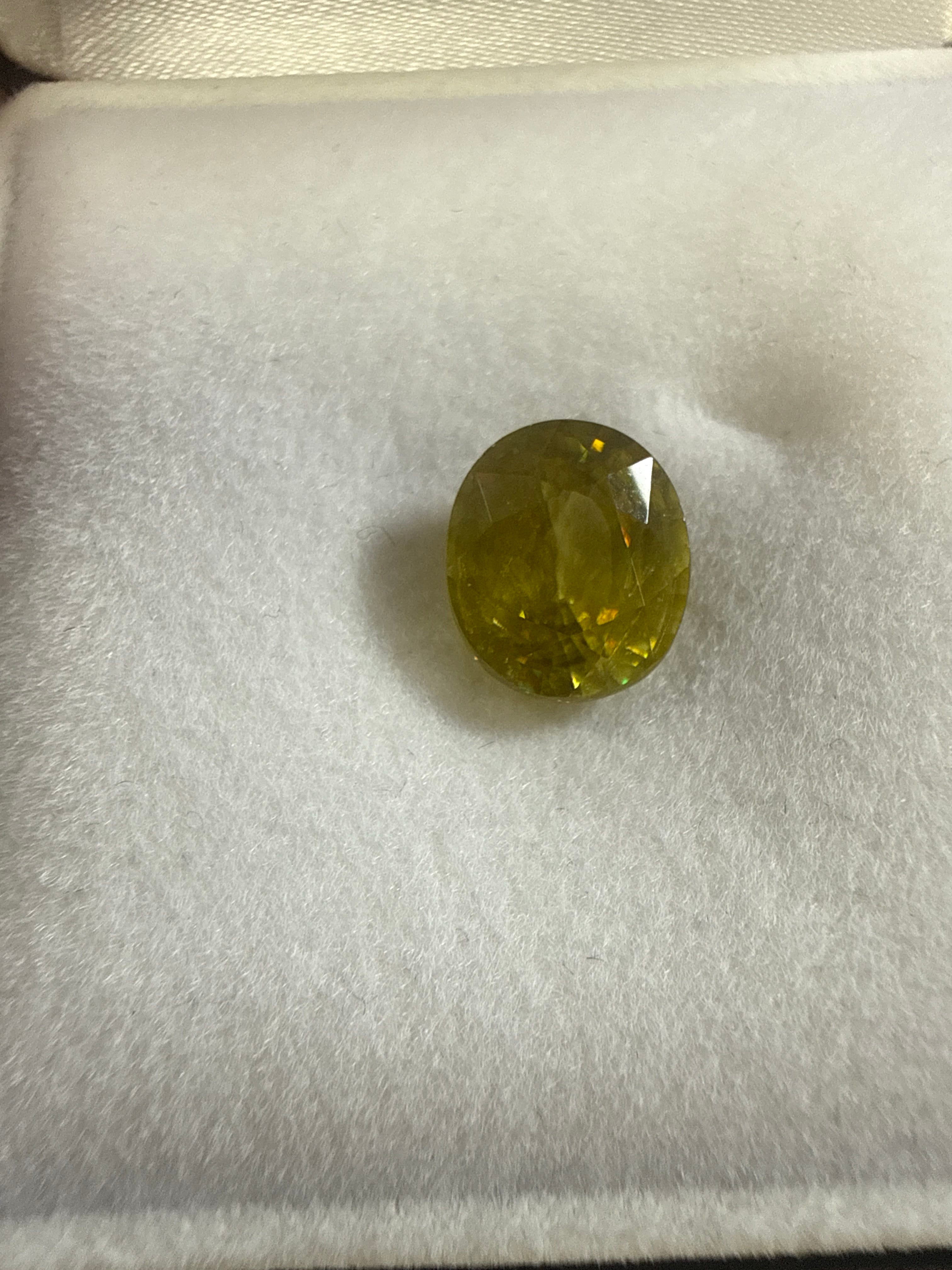 David Harry Jewels Ambilobe Sphene 4.57ct Oval Fancy Cut