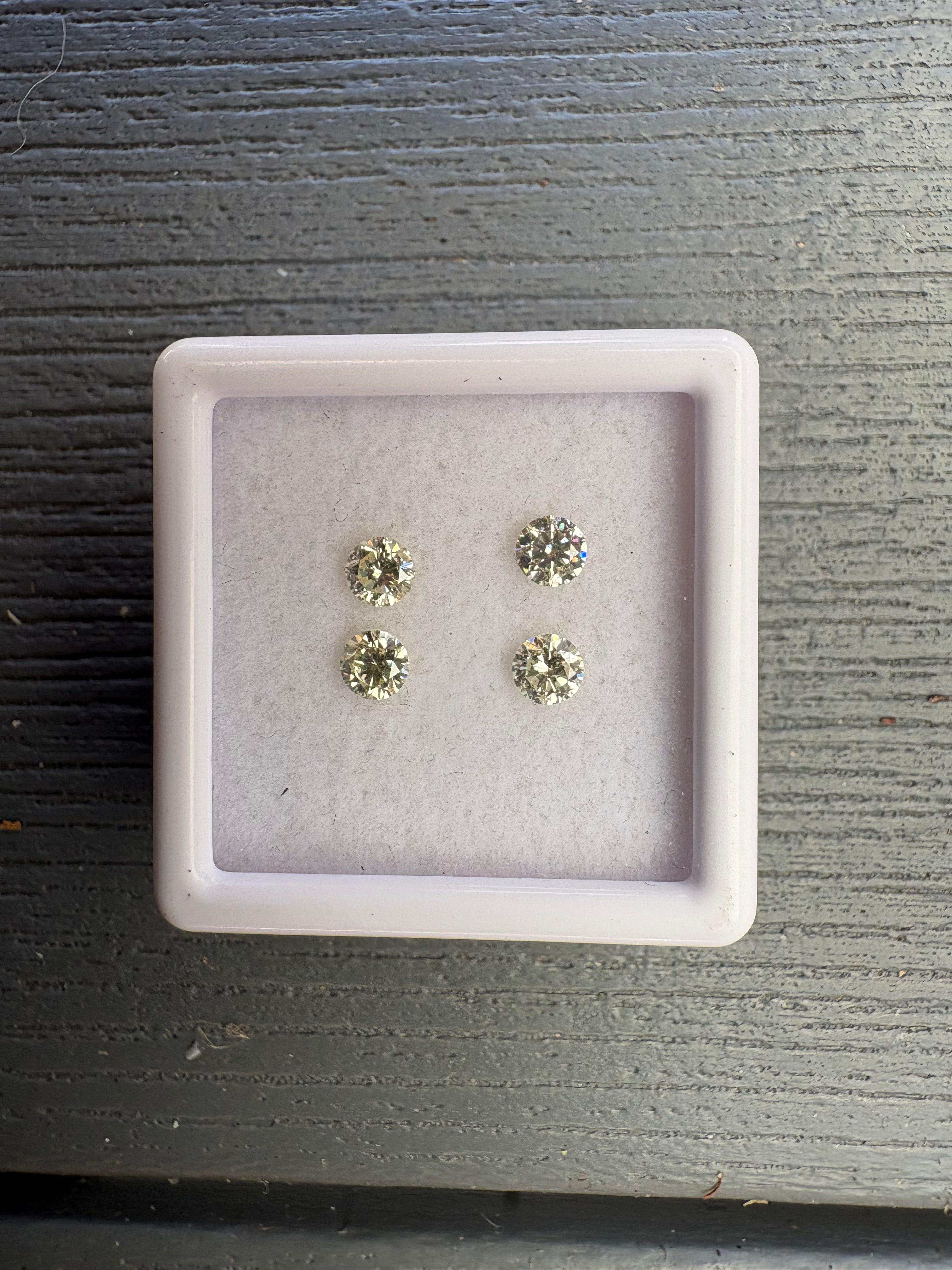 David Harry Jewels 0.32ct Ellendale Fancy Yellow Diamond Pair (3.4mm)