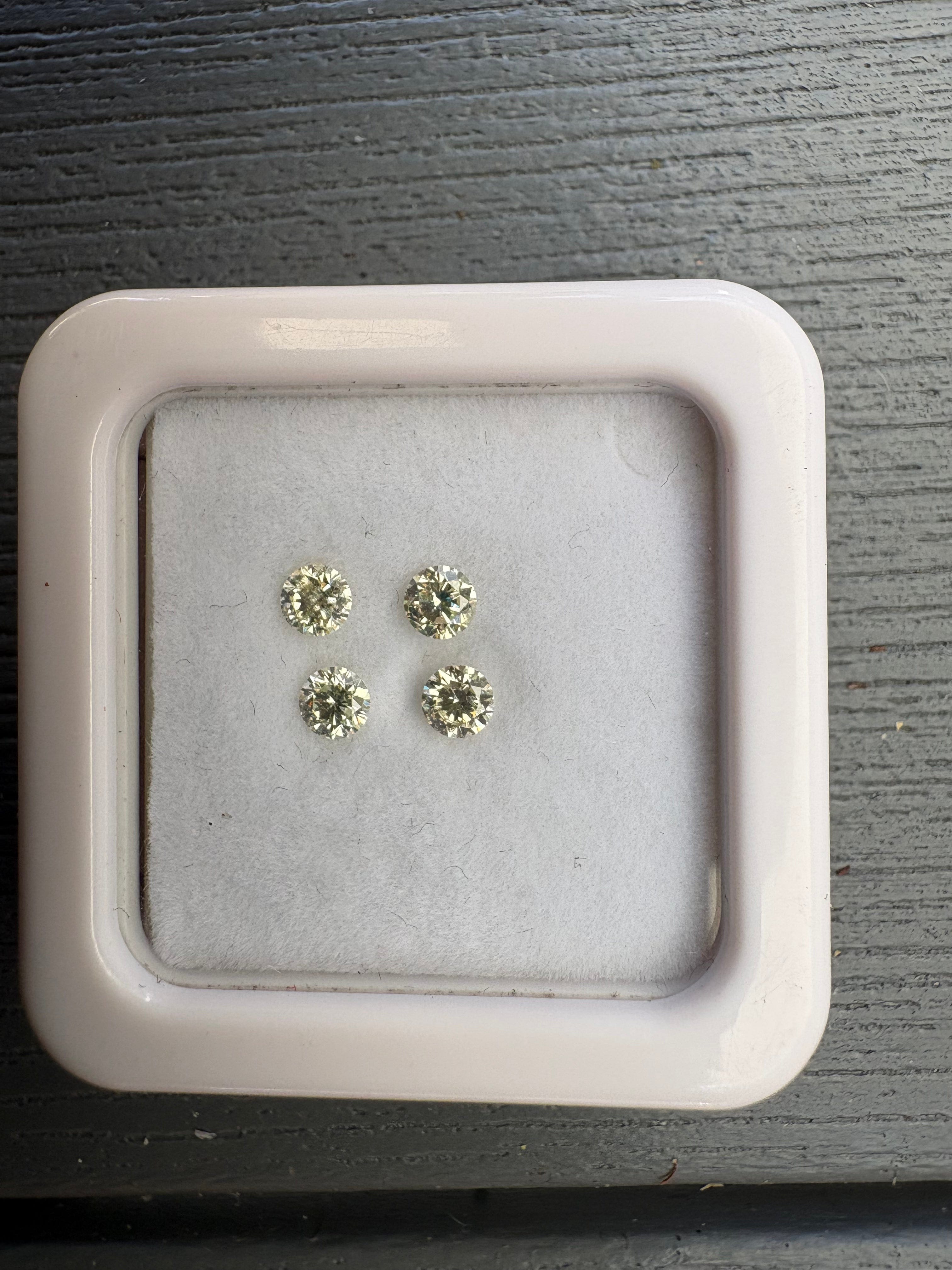 David Harry Jewels 0.39ct Ellendale Fancy Yellow Diamond Pair (3.7mm)