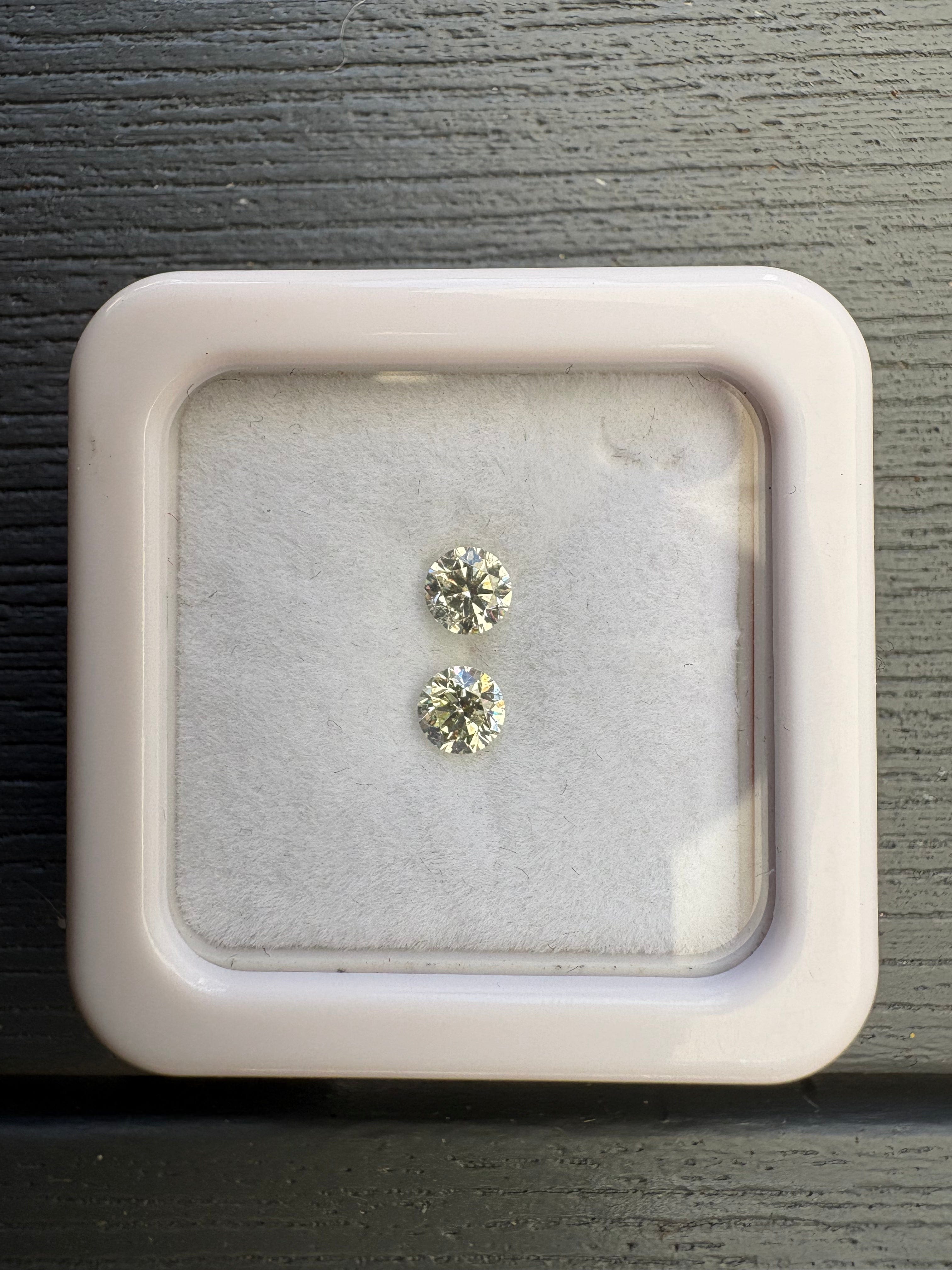 David Harry Jewels 0.76ct Ellendale Fancy Yellow Diamond Pair (4.5mm)