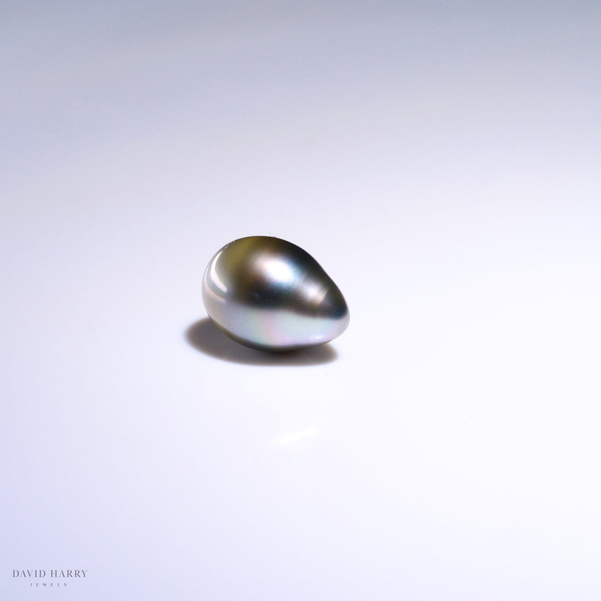 David Harry Jewels 15 x 11mm Silver Tahitian Pearl
