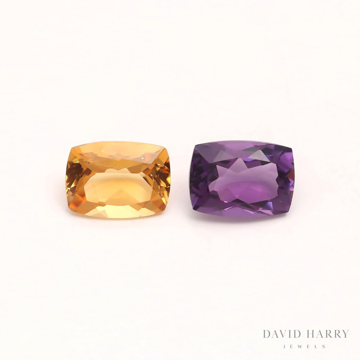 David Harry Jewels 16ct Citrine & Amethyst Pair