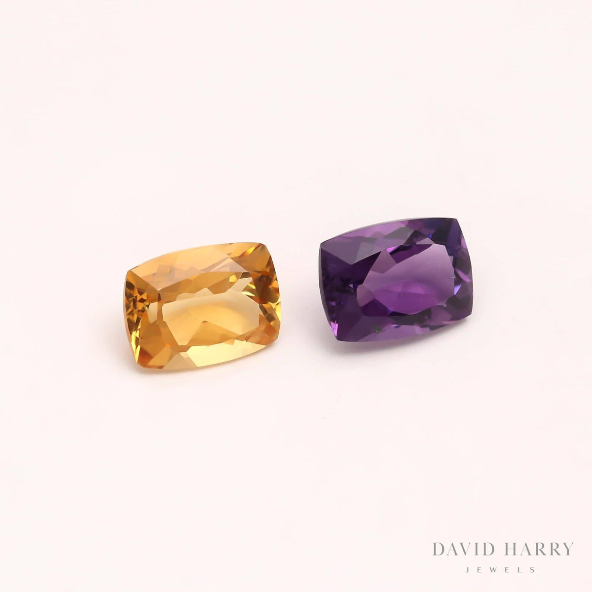 David Harry Jewels 16ct Citrine & Amethyst Pair