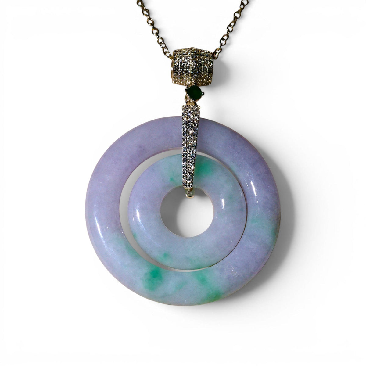 David Harry Jewels "Halos of Heaven" Bicolour (Lavender-Aqua) Jadeite Pendant