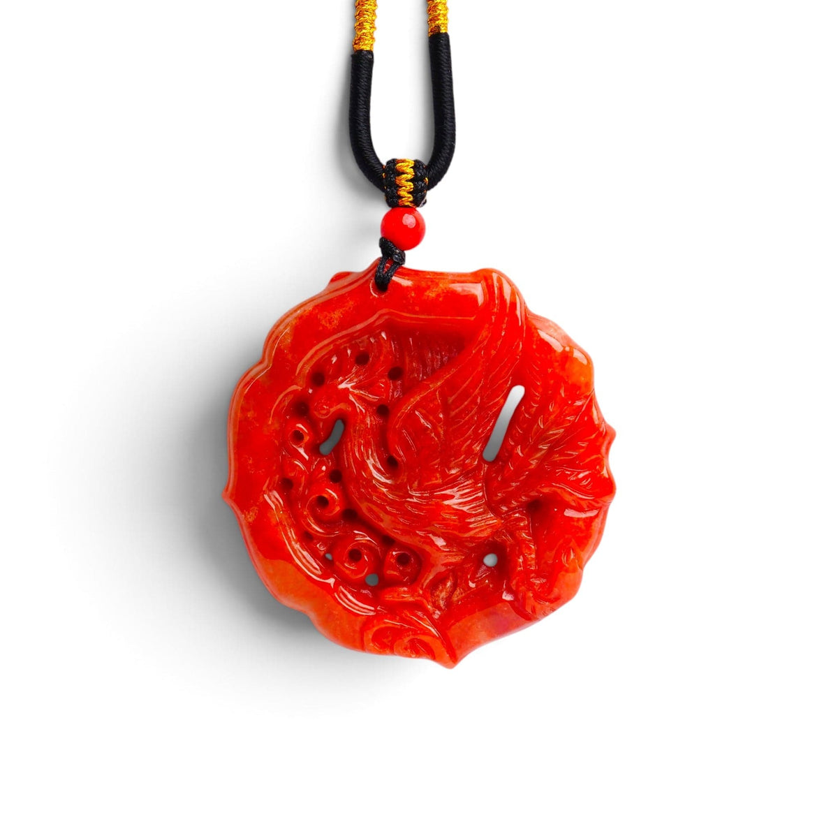David Harry Jewels Red Burmese Jadeite Phoenix Pendant