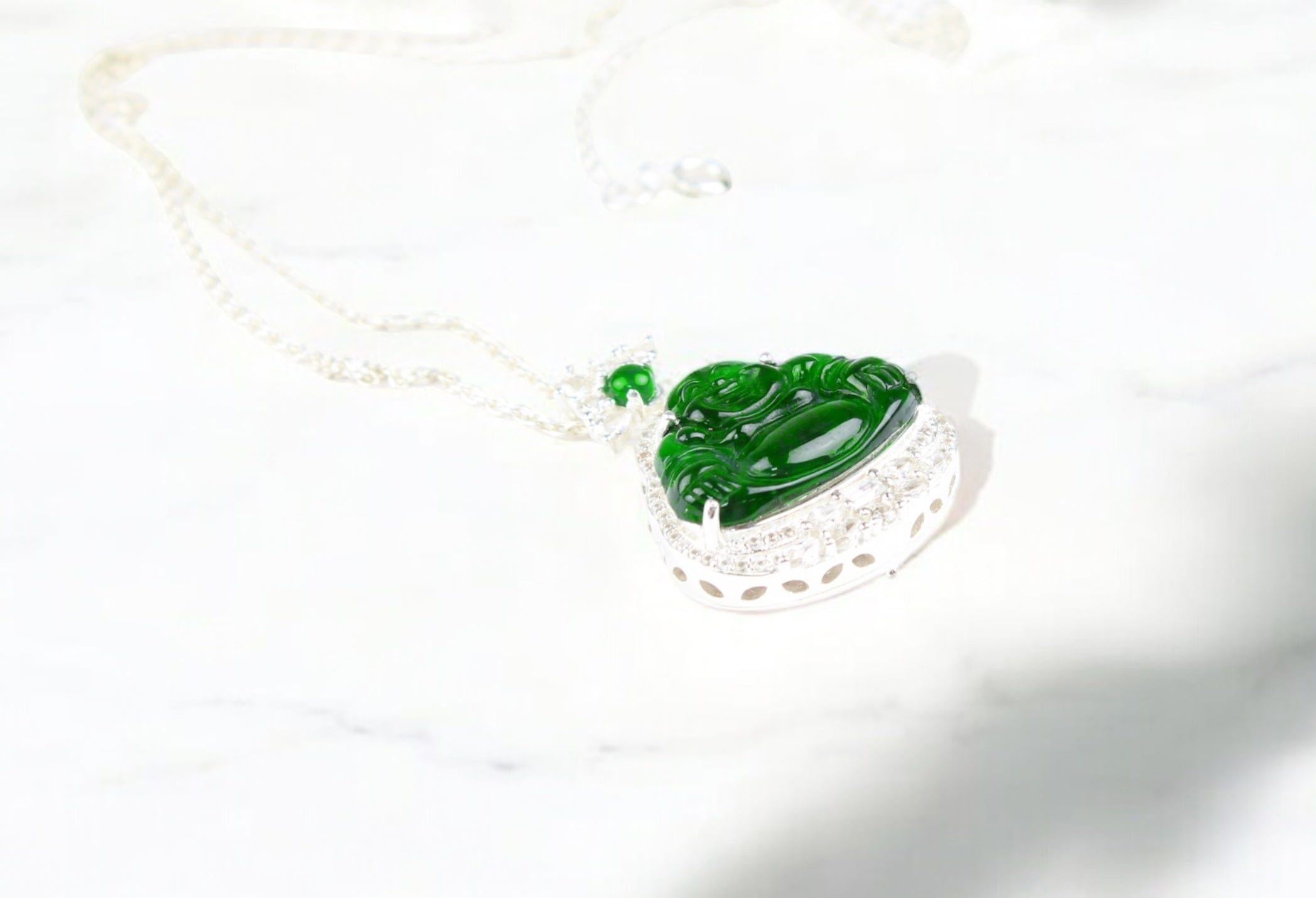 David Harry Jewels Type A Imperial Jadeite Buddha circa 30ct