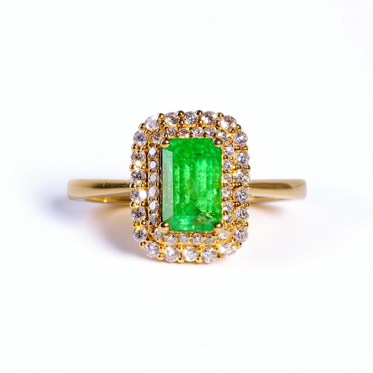 David Harry Jewels 1.37ct Tsavorite Garnet and Diamond Ring in 18ct Yellow Gold
