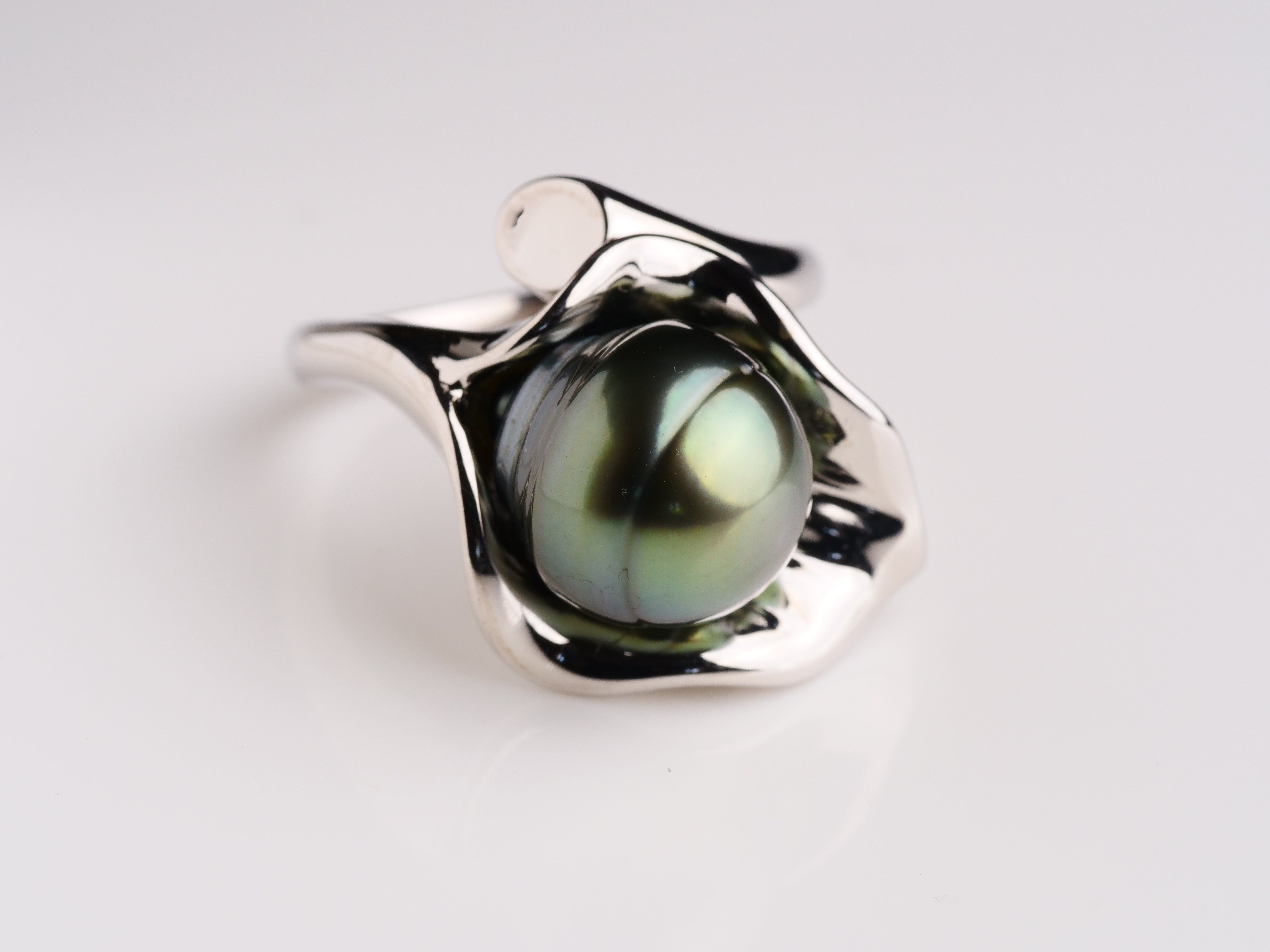 David Harry Jewels "Tahitian Tulip" Tahitian Pearl Sterling Silver Ring