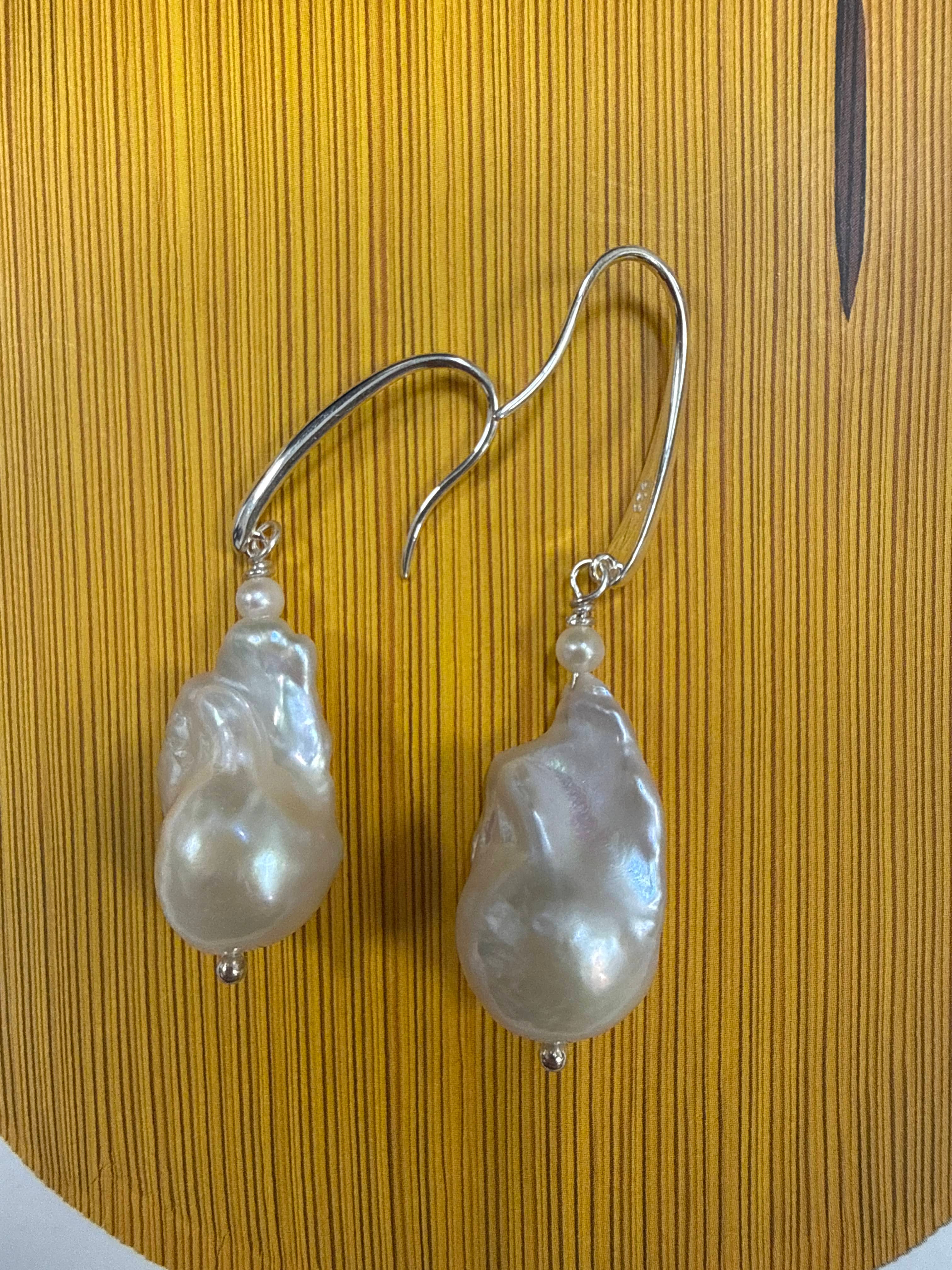 David Harry Jewels White fireball & seed pearl earrings