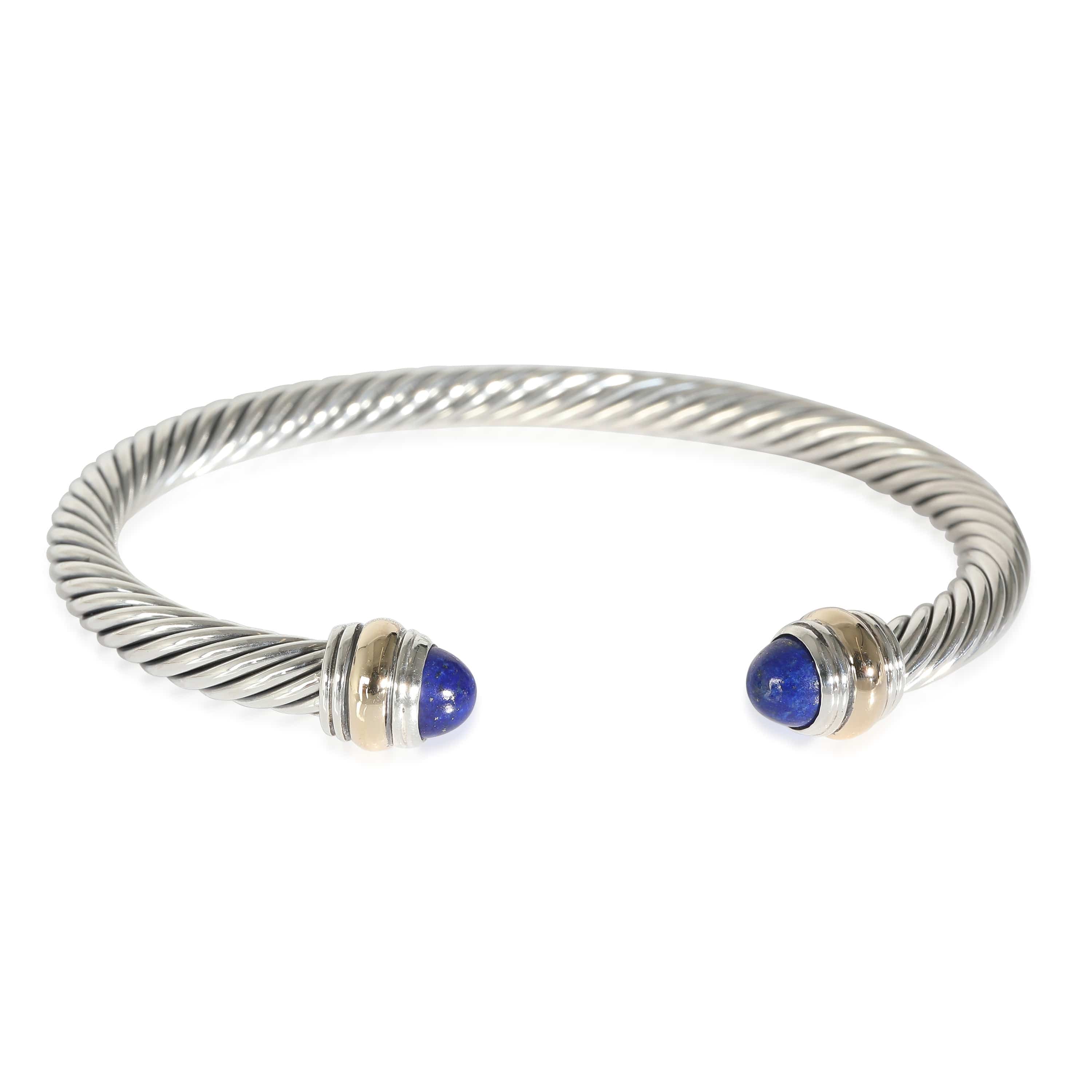 David Yurman David Yurman 5 mm Cable Classic Lapis Cuff in 14k Yellow Gold/Sterling Silver