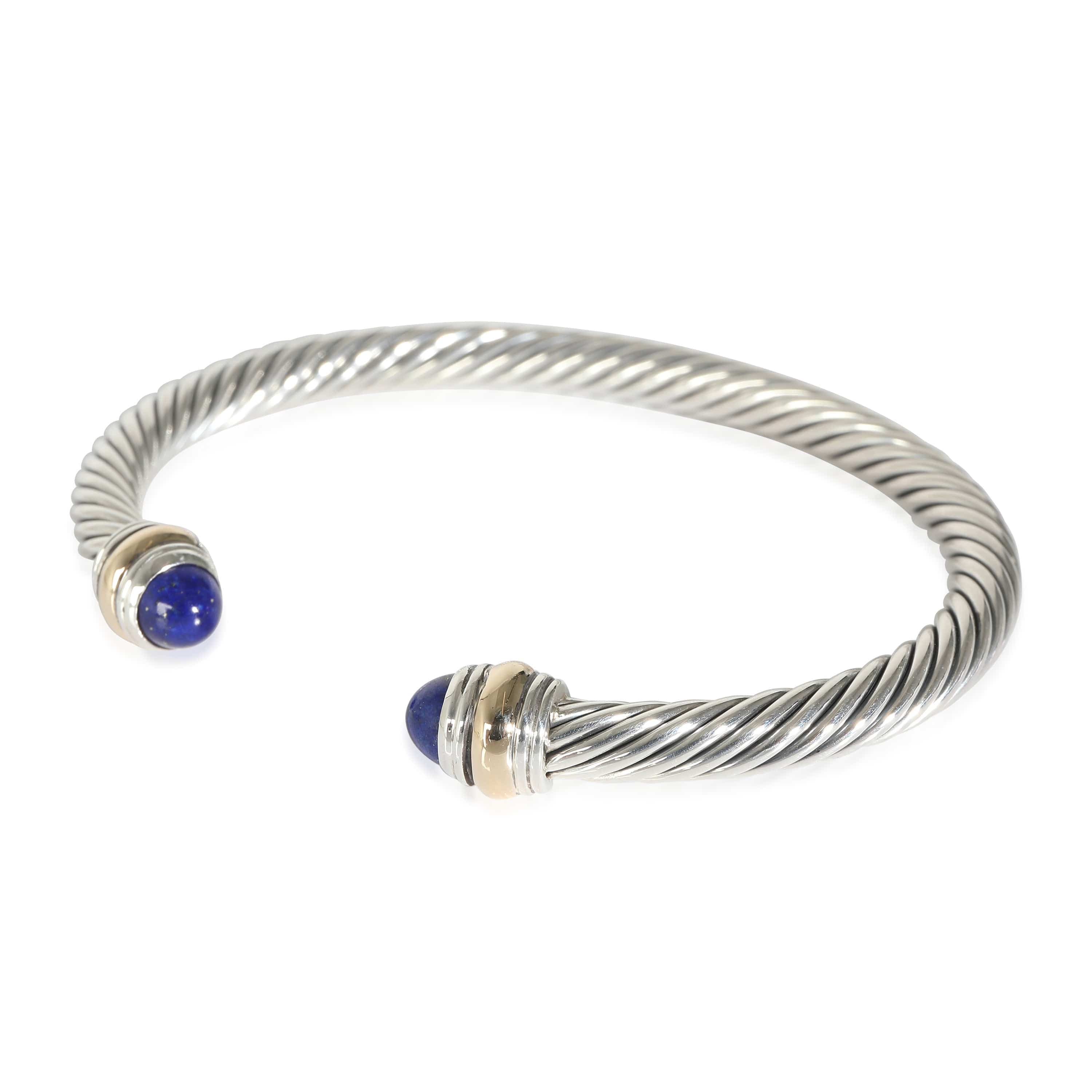 David Yurman David Yurman 5 mm Cable Classic Lapis Cuff in 14k Yellow Gold/Sterling Silver