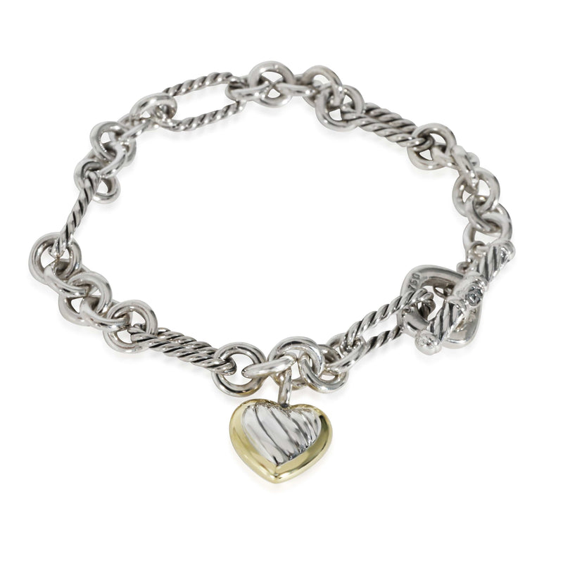 DY Bel Aire Box Chain Bracelet in Sterling Silver with 14K Yellow Gold, 6mm  | David Yurman