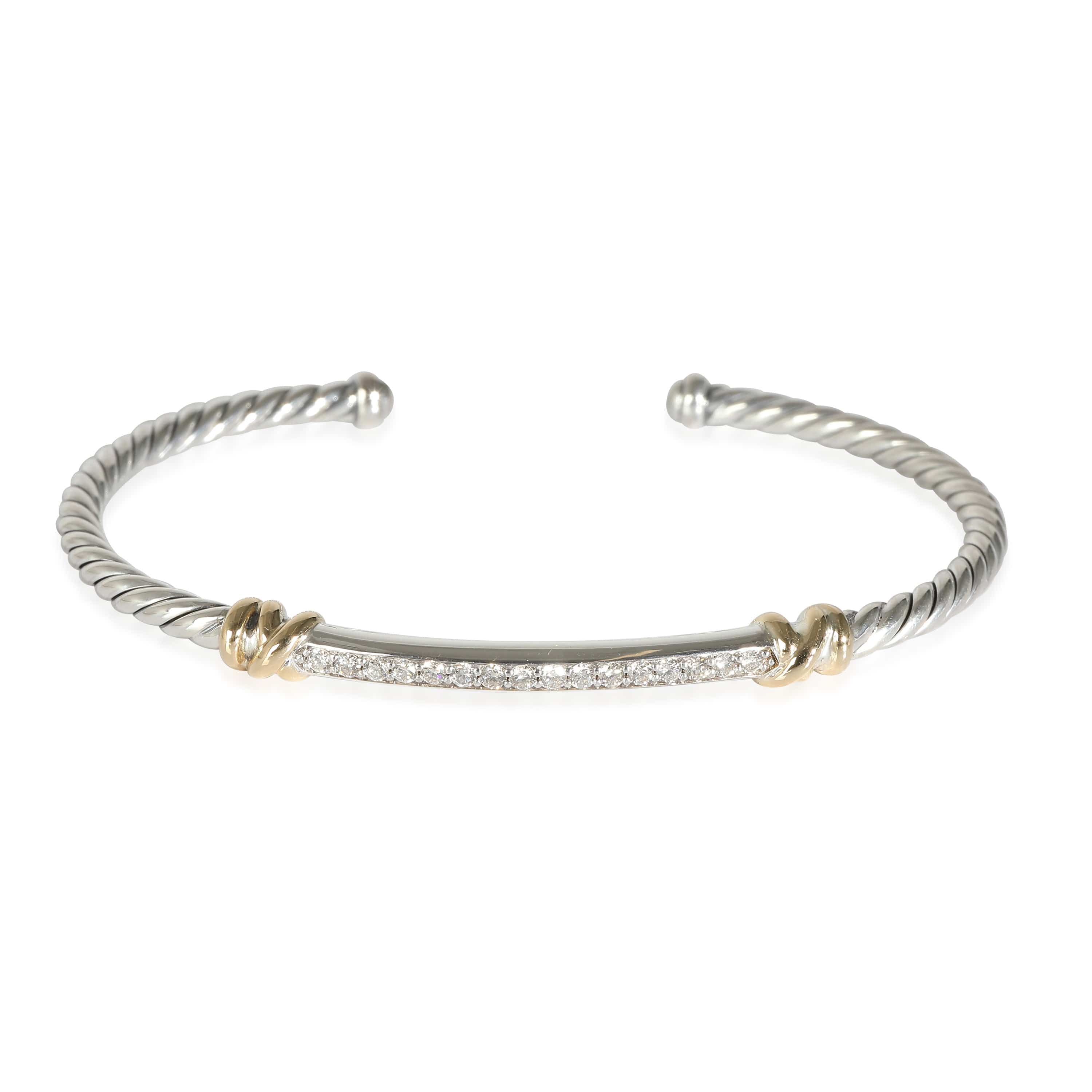 David Yurman David Yurman Helena Bracelet in 18k Yellow Gold/Sterling Silver 0.25 CTW