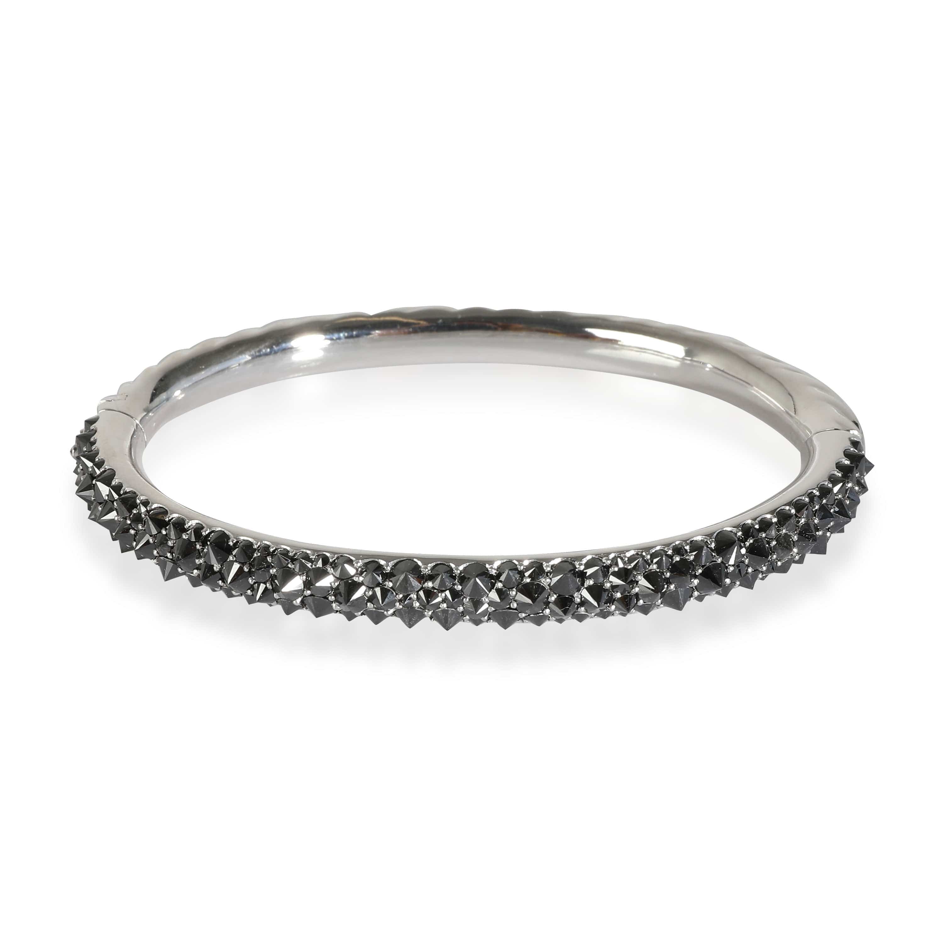 David Yurman Reverse Set Black Diamond Bracelet in 18k White Gold 4 CTW