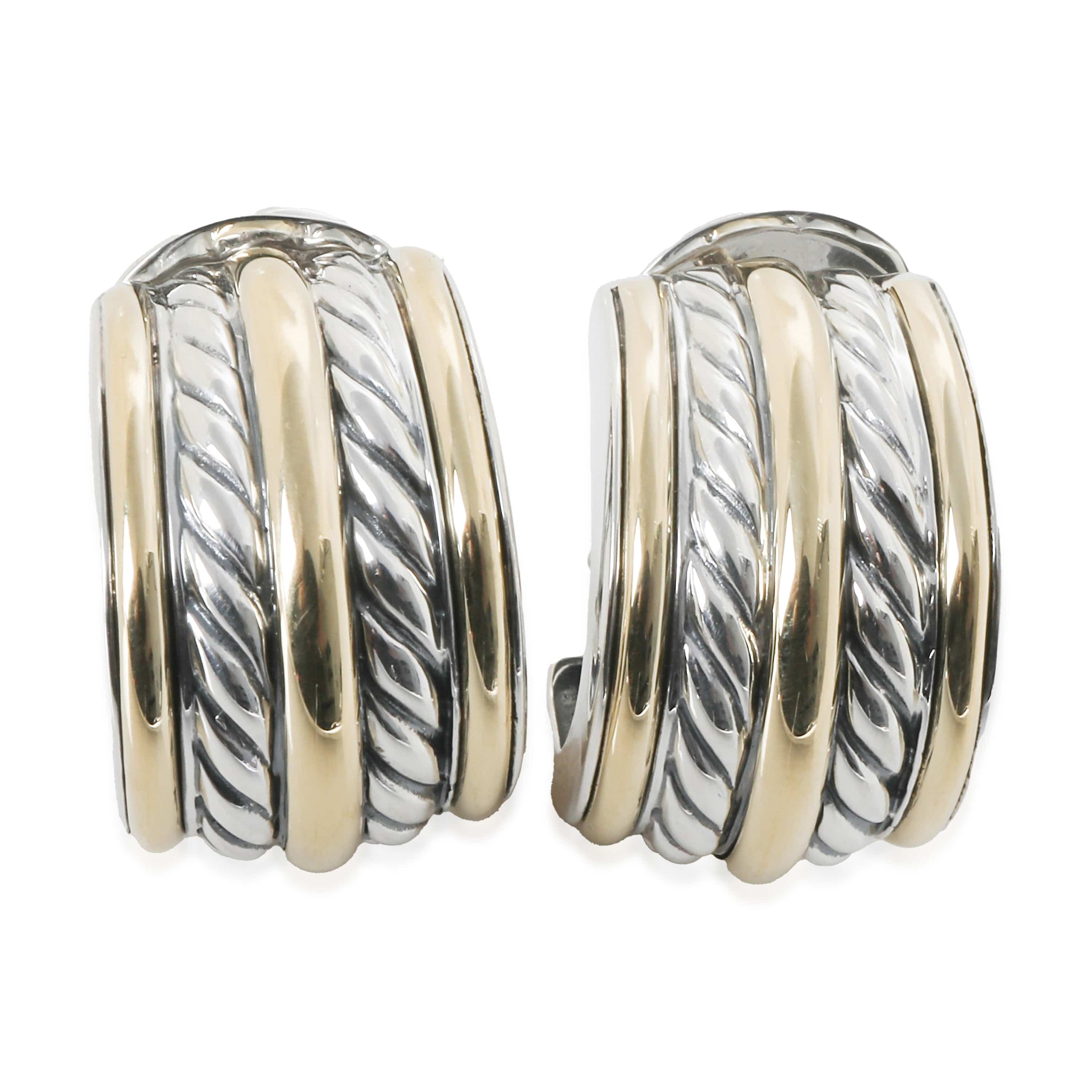 David Yurman Cable Colectibles Earrings in 14k Yellow Gold/Sterling Silver