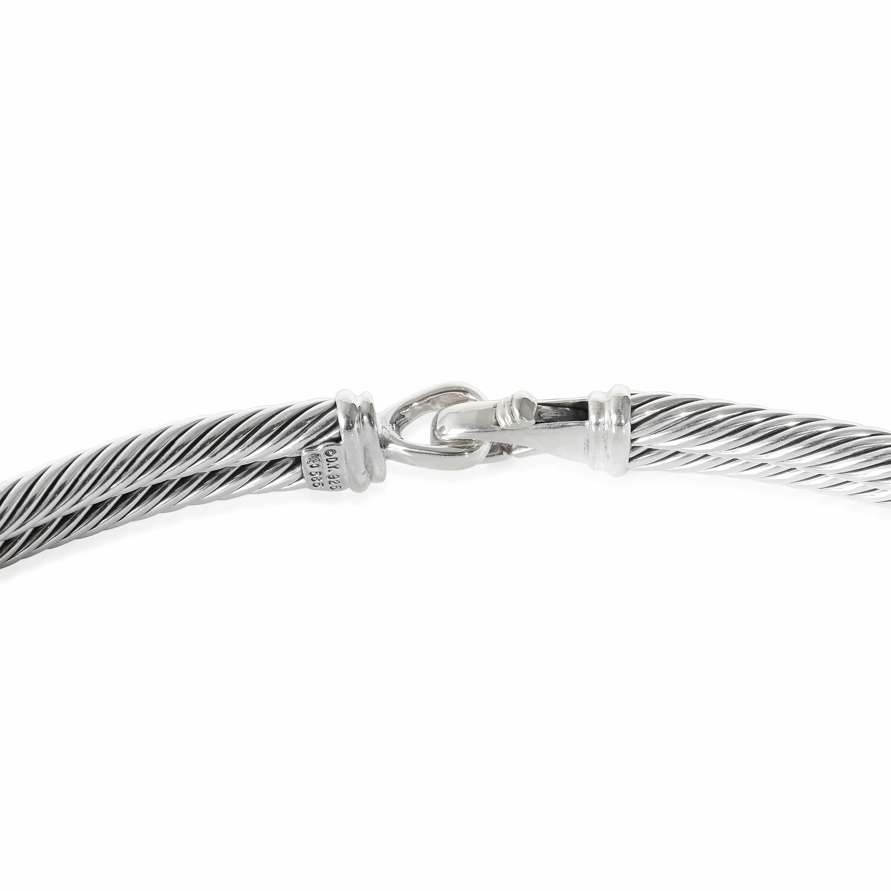 David Yurman David Yurman Metro Cable Necklace, 14k Yellow Gold/Sterling Silver 1/4 Ctw