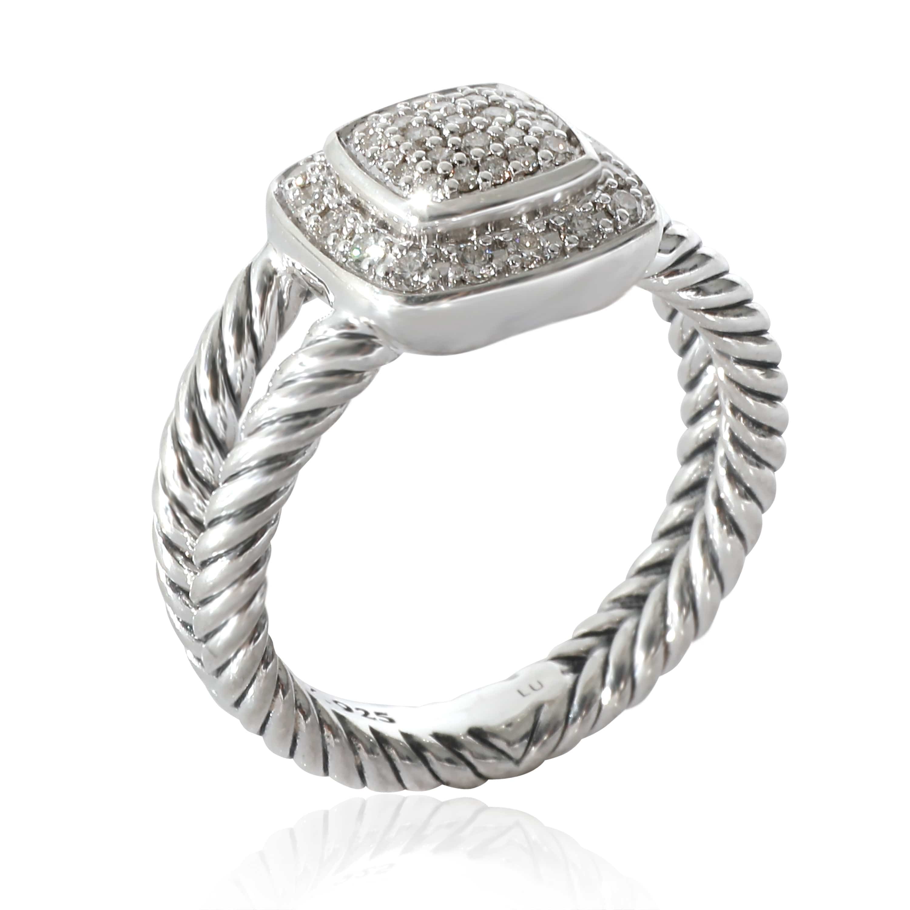 David Yurman David Yurman Petite Albion Diamond Ring in Sterling Silver 0.38 CTW