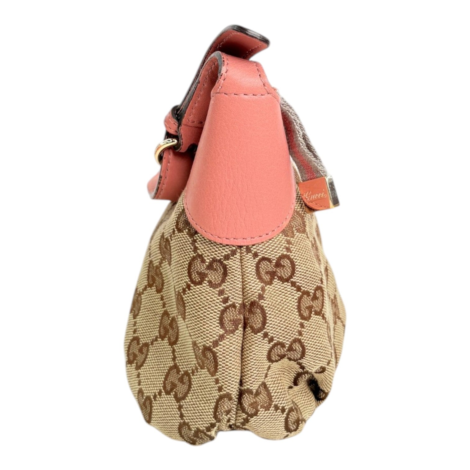 Gucci Pink Leather GG Monogram Pochette Bag