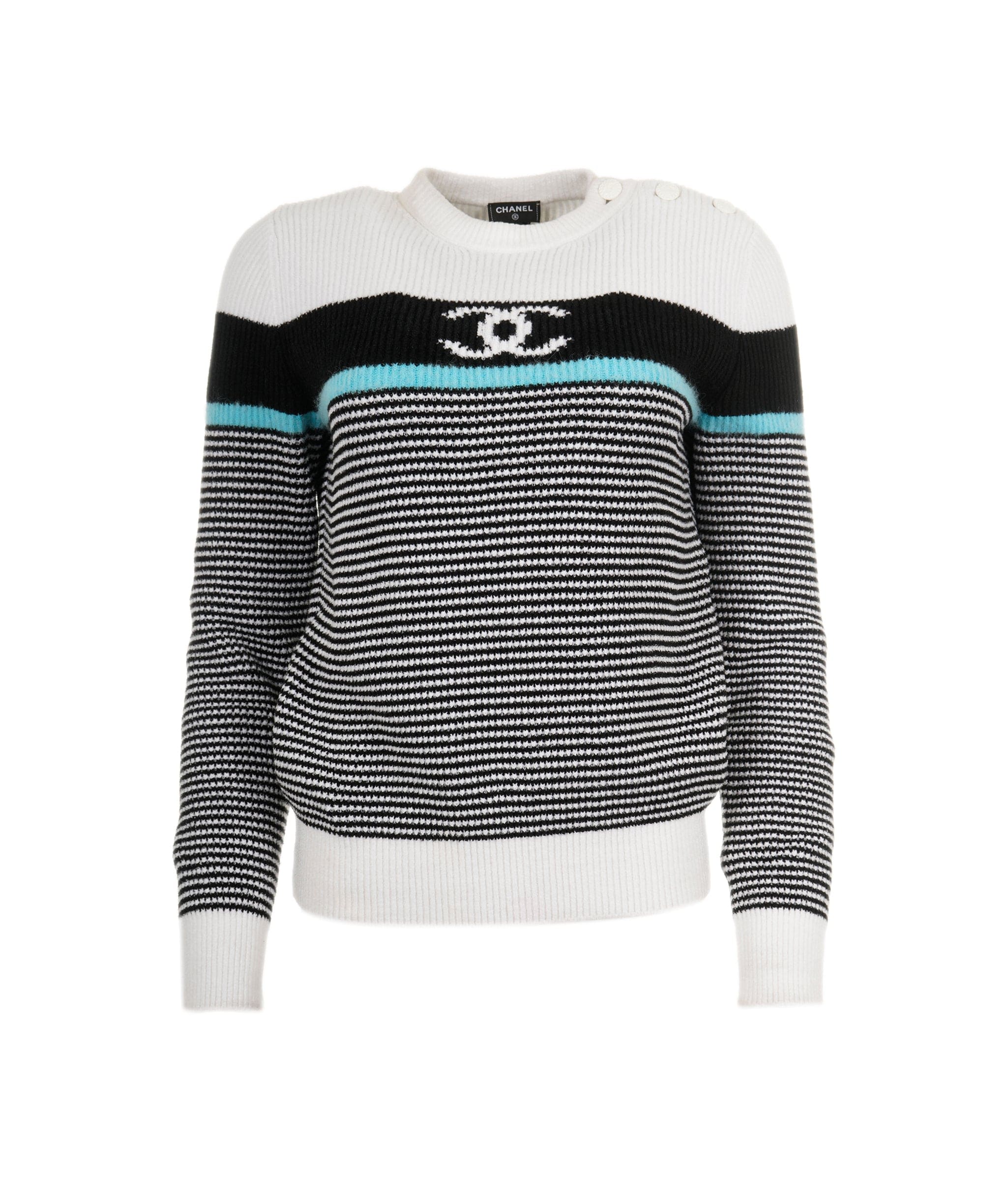 DESIGNER_Chanel Chanel Blue and Cream Crewneck jumper ALL0473